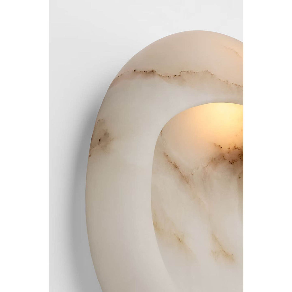 Kelly Wearstler Esculpa 14" Rounded Wall Light in Alabaster and Bronze W12" x H14" x E4"