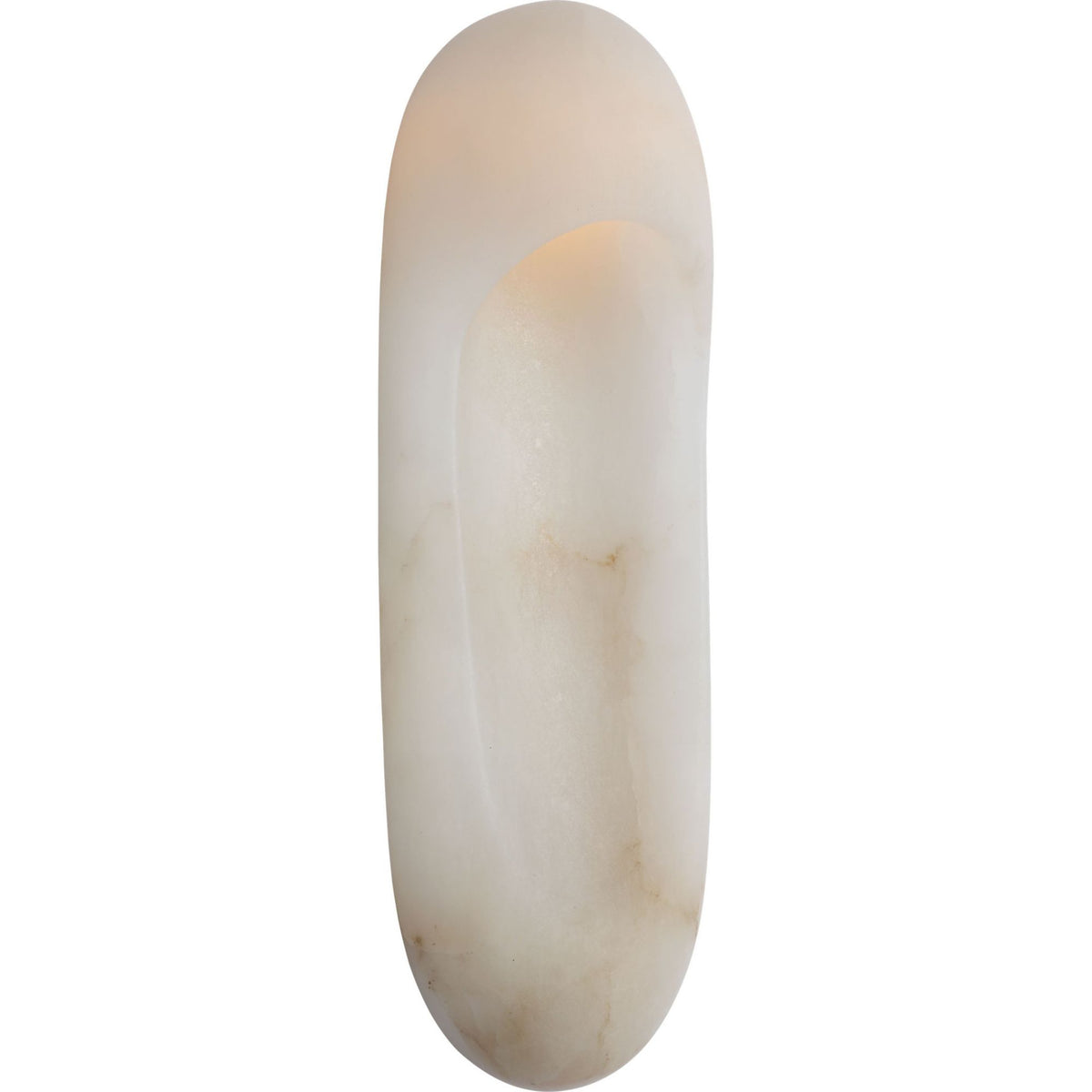 Kelly Wearstler Esculpa 18" Elongated Wall Light in Alabaster and Antique-Burnished Brass W6" x H18" x E4"