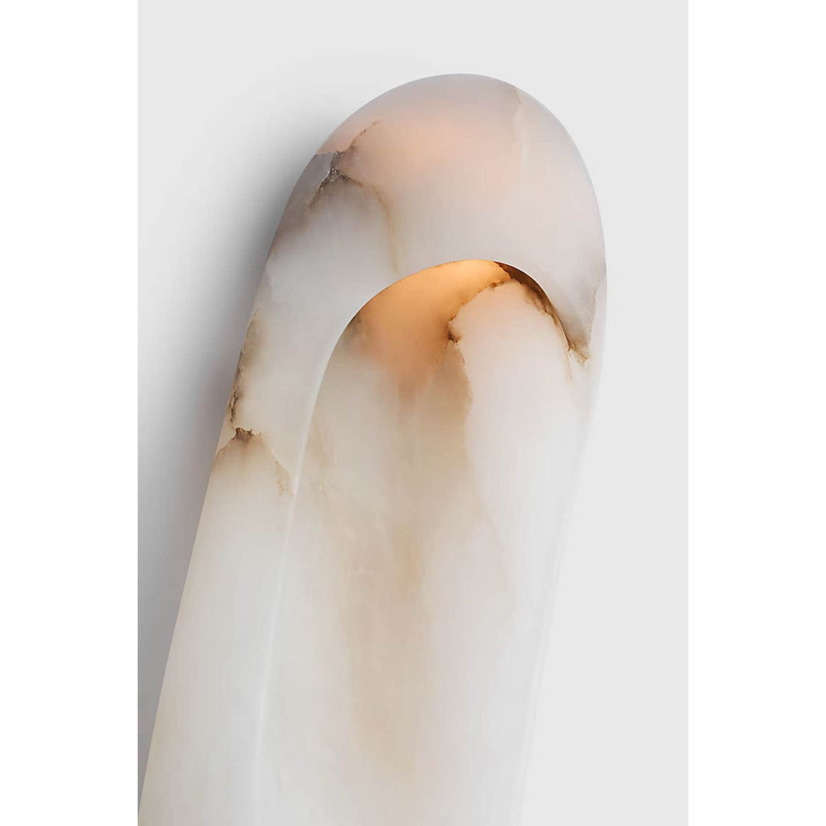 Kelly Wearstler Esculpa 18" Elongated Wall Light in Alabaster and Polished Nickel W6" x H18" x E4"