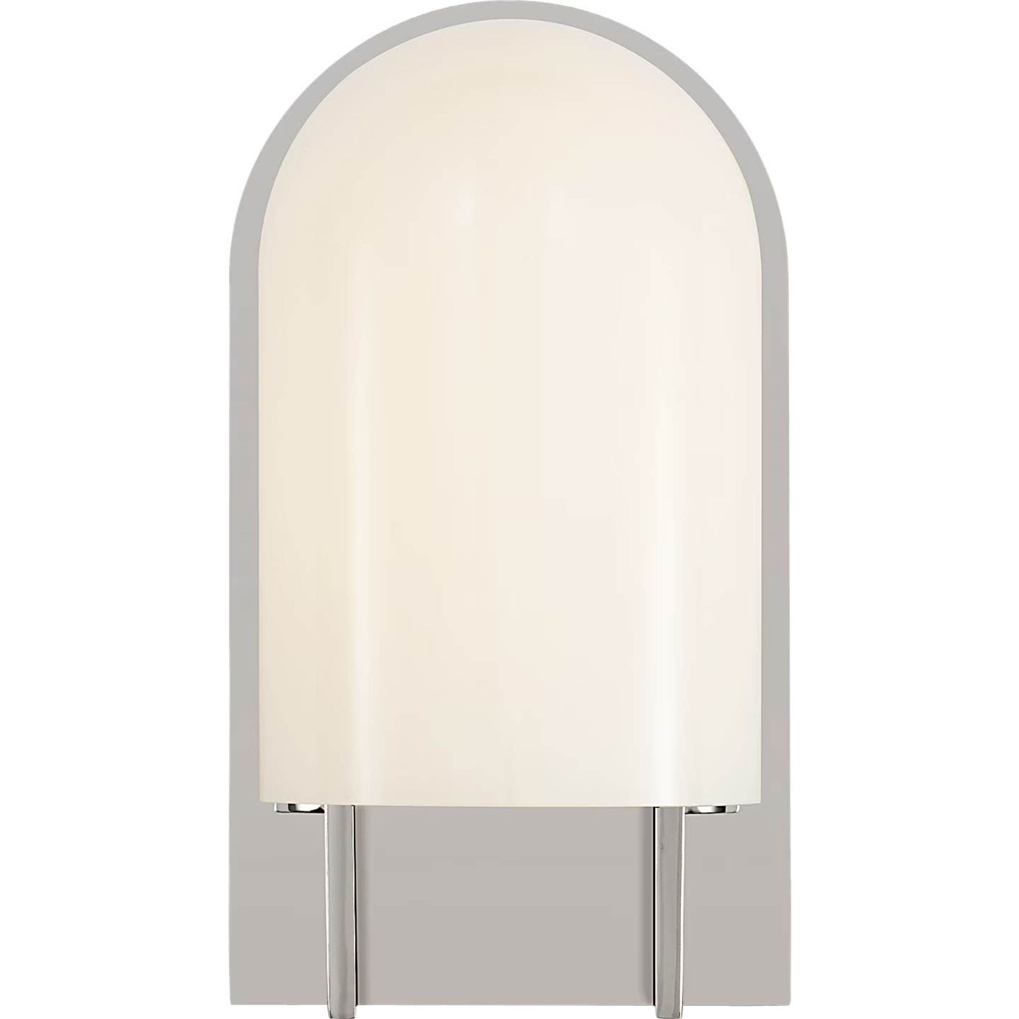 Kelly Wearstler Trouve 8" Sconce in Polished Nickel with White Glass W4.5" x H8" x E4"