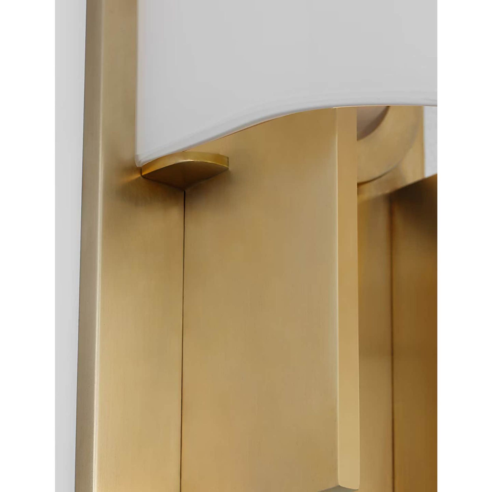 Kelly Wearstler Trouve 14" Sconce in Antique-Burnished Brass with White Glass W4.5" x H14" x E4"