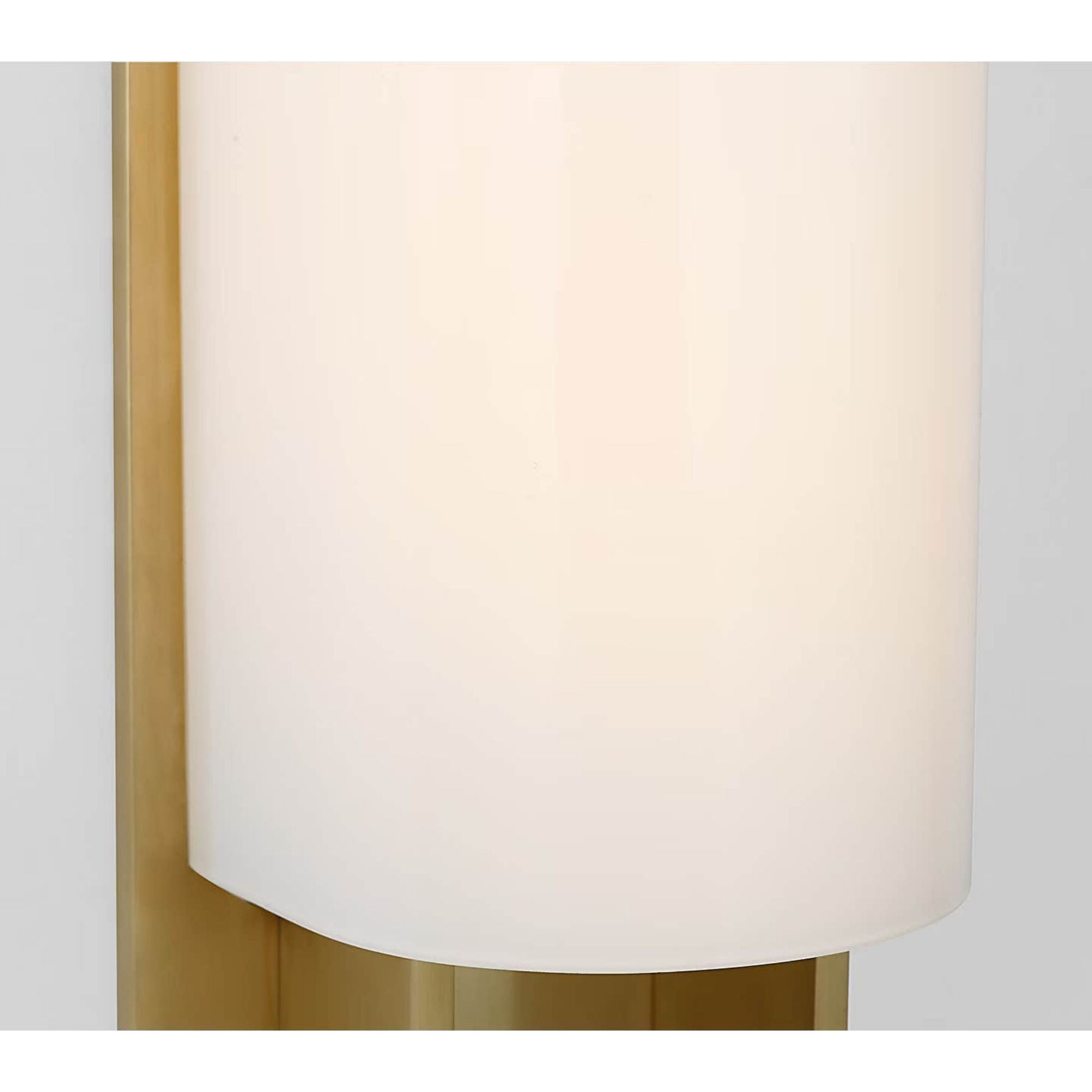 Kelly Wearstler Trouve 14" Sconce in Antique-Burnished Brass with White Glass W4.5" x H14" x E4"