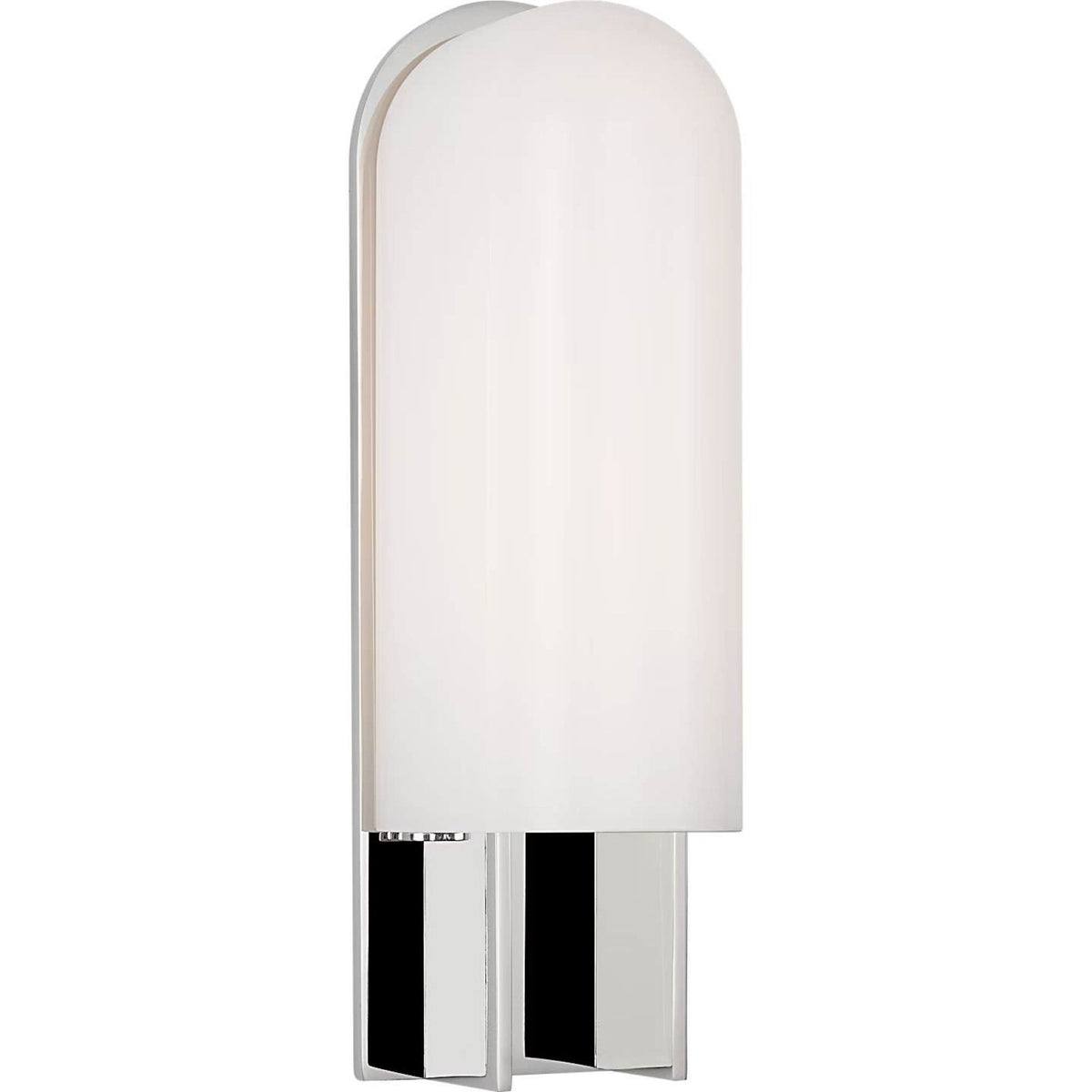Kelly Wearstler Trouve 14" Sconce in Polished Nickel with White Glass W4.5" x H14" x E4"