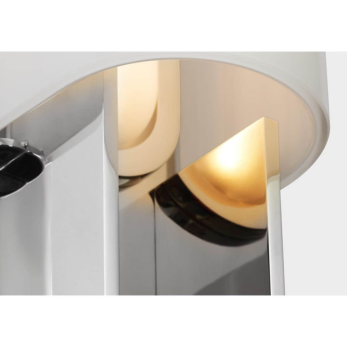 Kelly Wearstler Trouve 23" Sconce in Polished Nickel with White Glass W4.5" x H23" x E4"