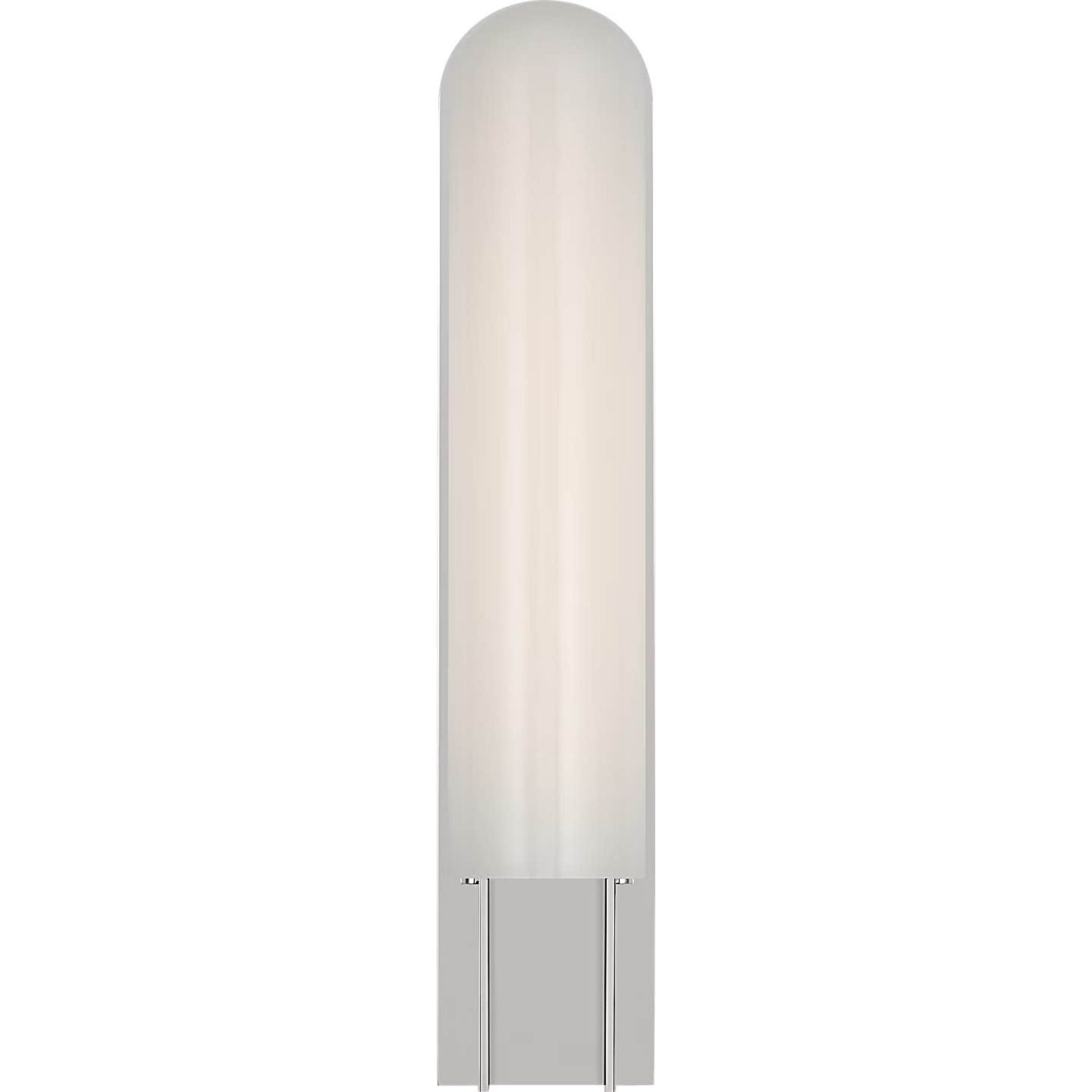 Kelly Wearstler Trouve 23" Sconce in Polished Nickel with White Glass W4.5" x H23" x E4"