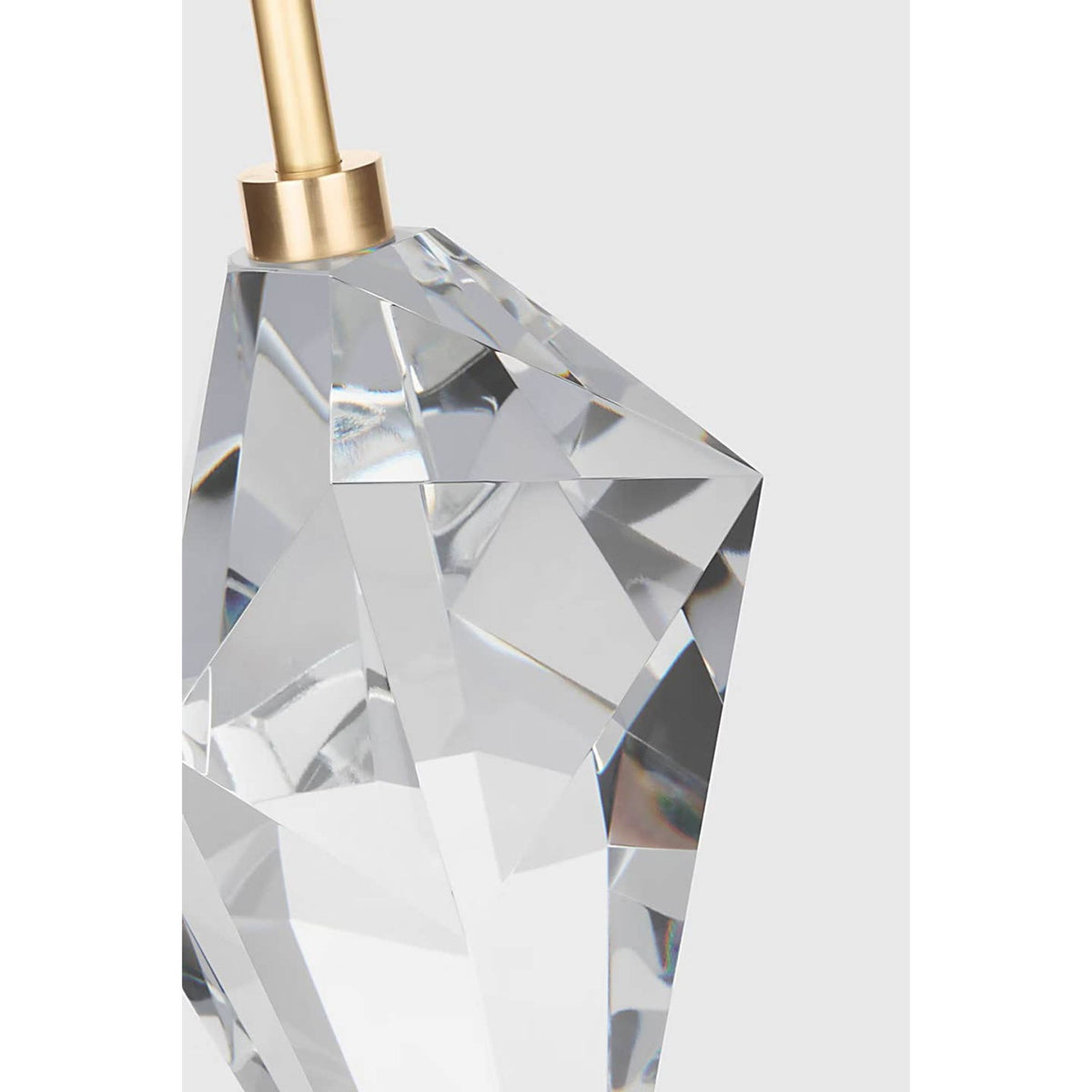 Kelly Wearstler Halcyon Accent Cordless Table Lamp in Crystal with Linen Shade W8" x H24.75"