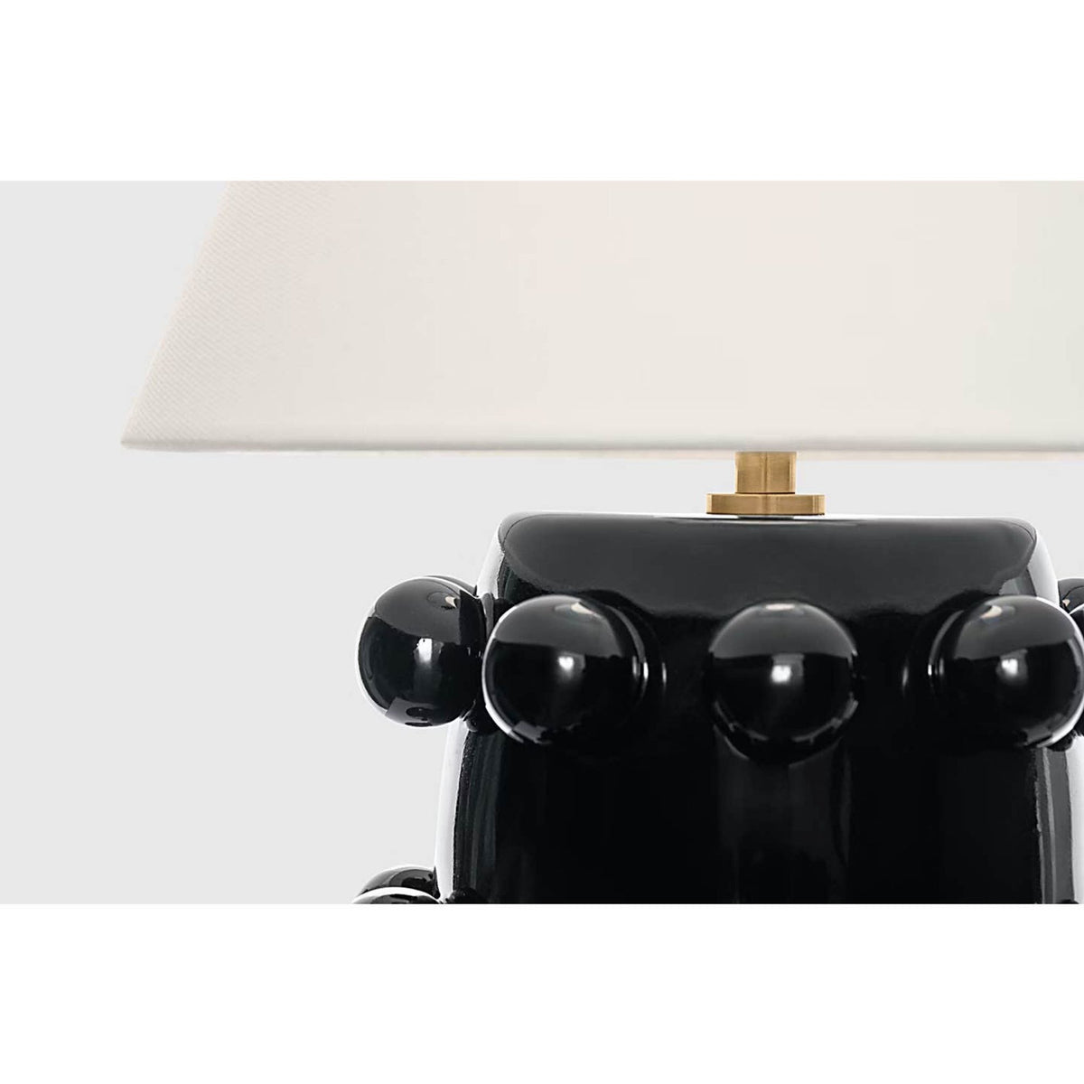 Kelly Wearstler Linden 14" Cordless Table Lamp in Black with Linen Shade W10.5" x H14"