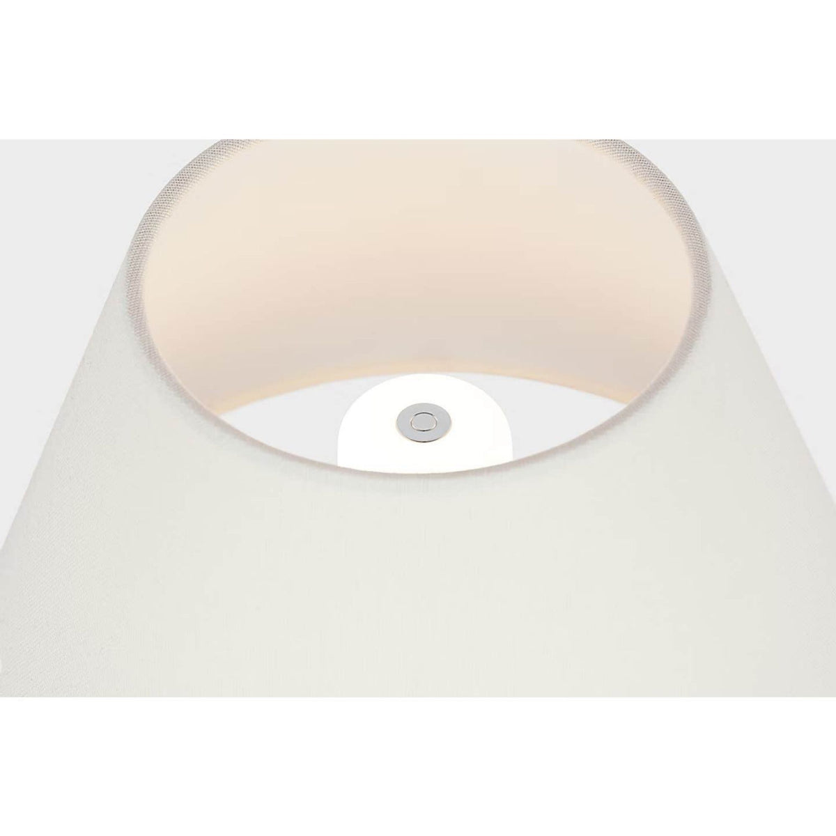 Kelly Wearstler Linden 14" Cordless Table Lamp in Plaster White with Linen Shade W10.5" x H14"