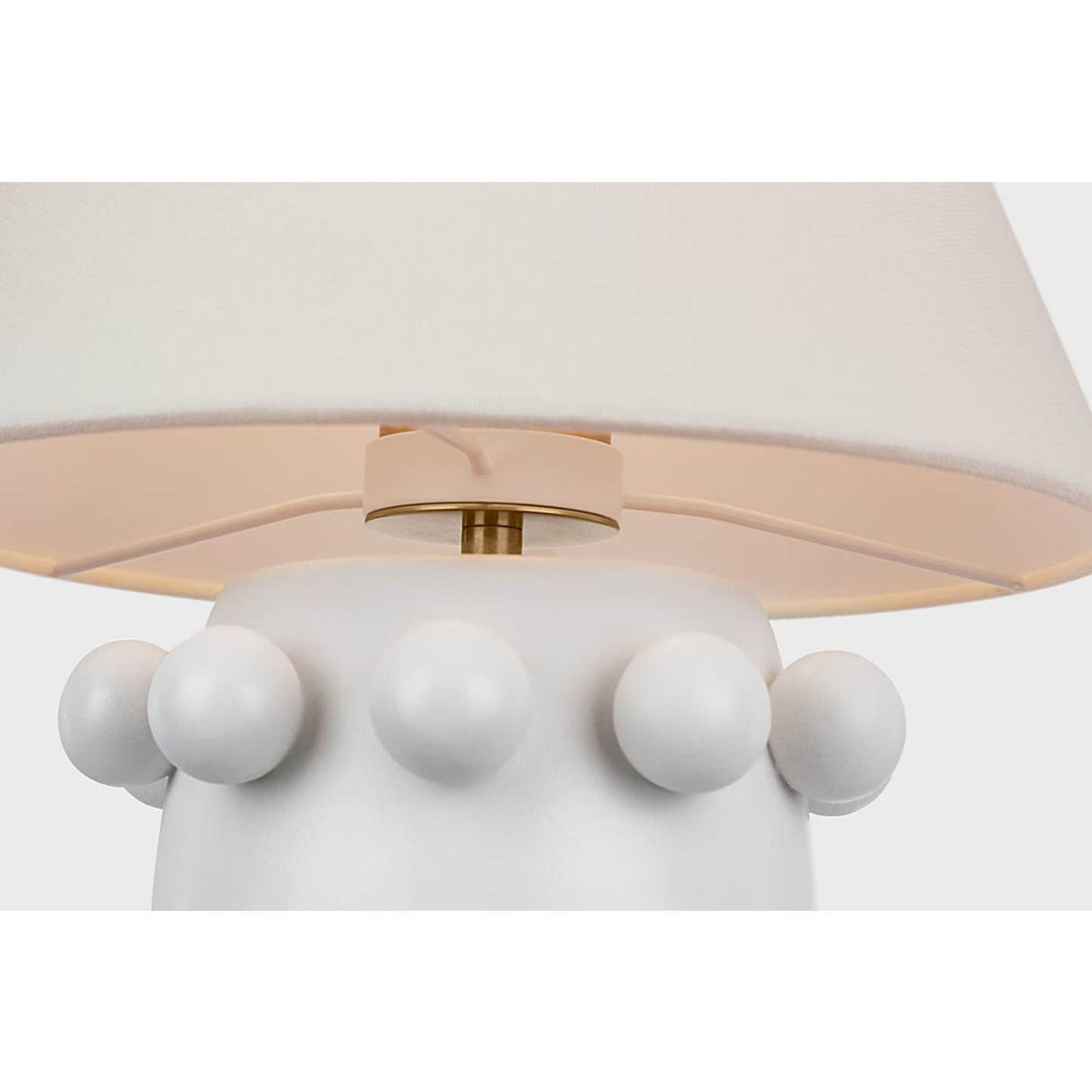 Kelly Wearstler Linden 14" Cordless Table Lamp in Plaster White with Linen Shade W10.5" x H14"