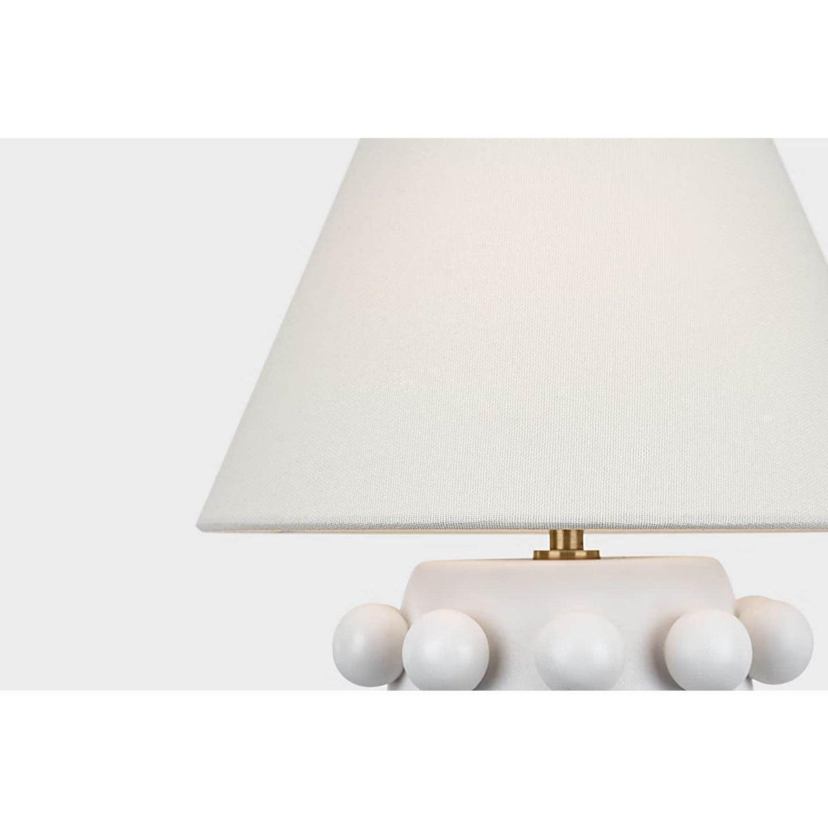 Kelly Wearstler Linden 14" Cordless Table Lamp in Plaster White with Linen Shade W10.5" x H14"