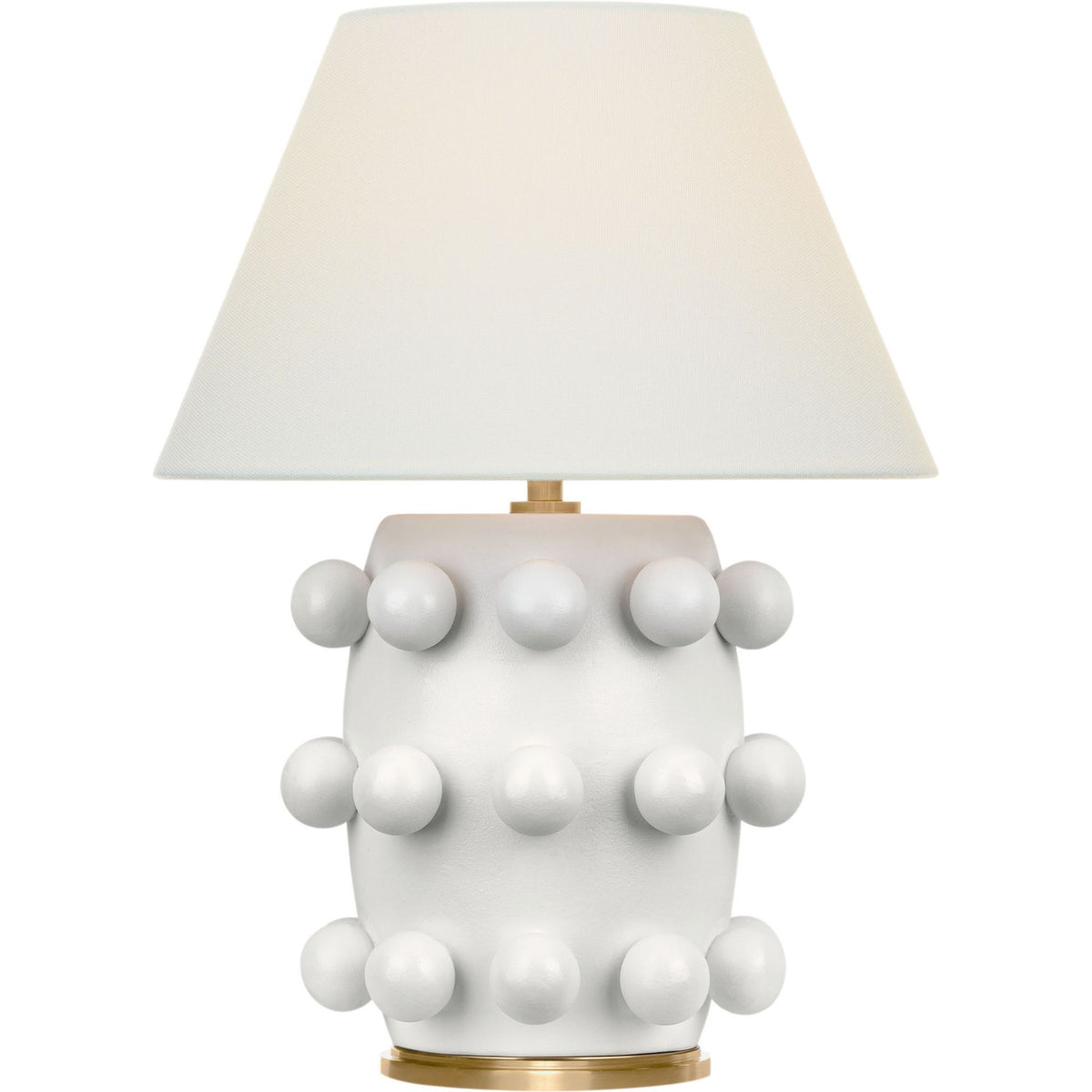 Kelly Wearstler Linden 14" Cordless Table Lamp in Plaster White with Linen Shade W10.5" x H14"