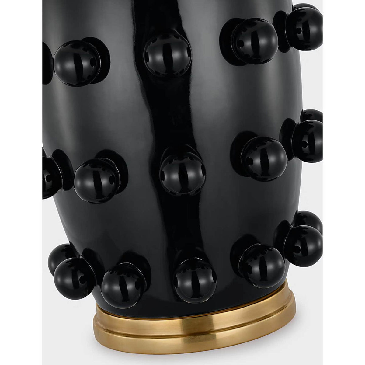 Kelly Wearstler Linden Medium Cordless Table Lamp in Black with Linen Shade W17" x H26.25"