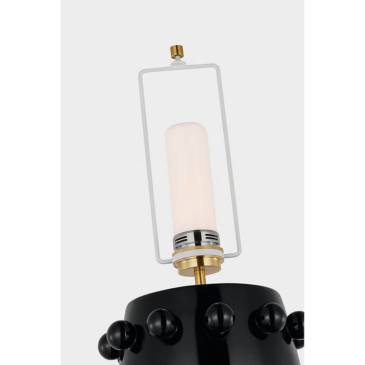 Kelly Wearstler Linden Medium Cordless Table Lamp in Black with Linen Shade W17" x H26.25"