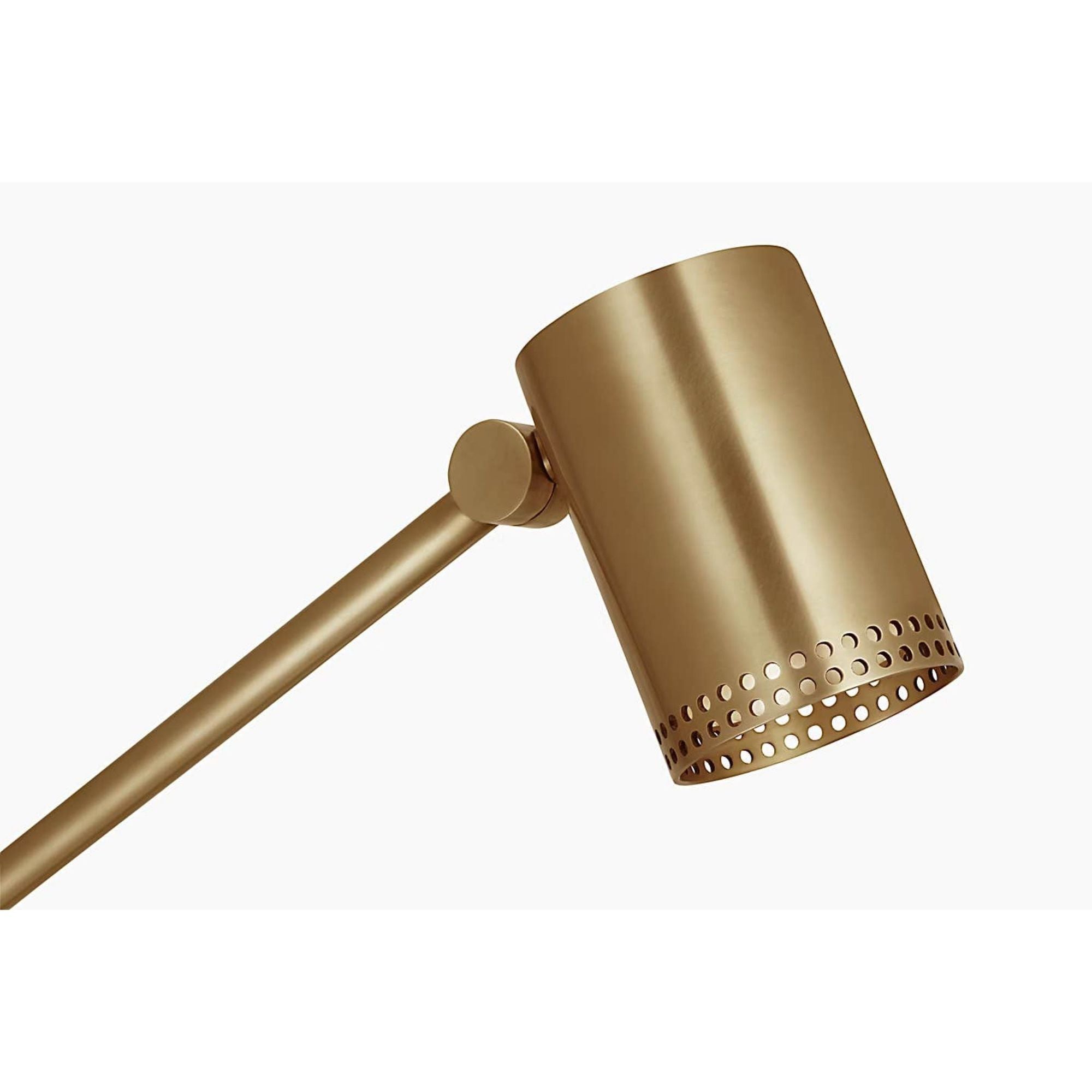 Kelly Wearstler Precision Articulating Table Lamp in Antique-Burnished Brass with White Glass W5" x H19.5" - 30.25" x E17.25" - 21.25"