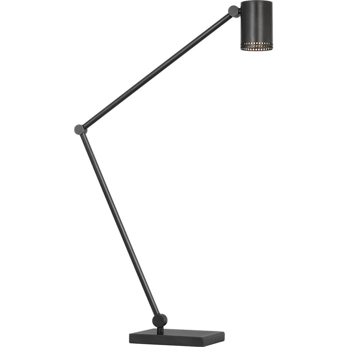 Kelly Wearstler Precision Articulating Table Lamp in Bronze with White Glass W5" x H19.5" - 30.25" x E17.25" - 21.25"