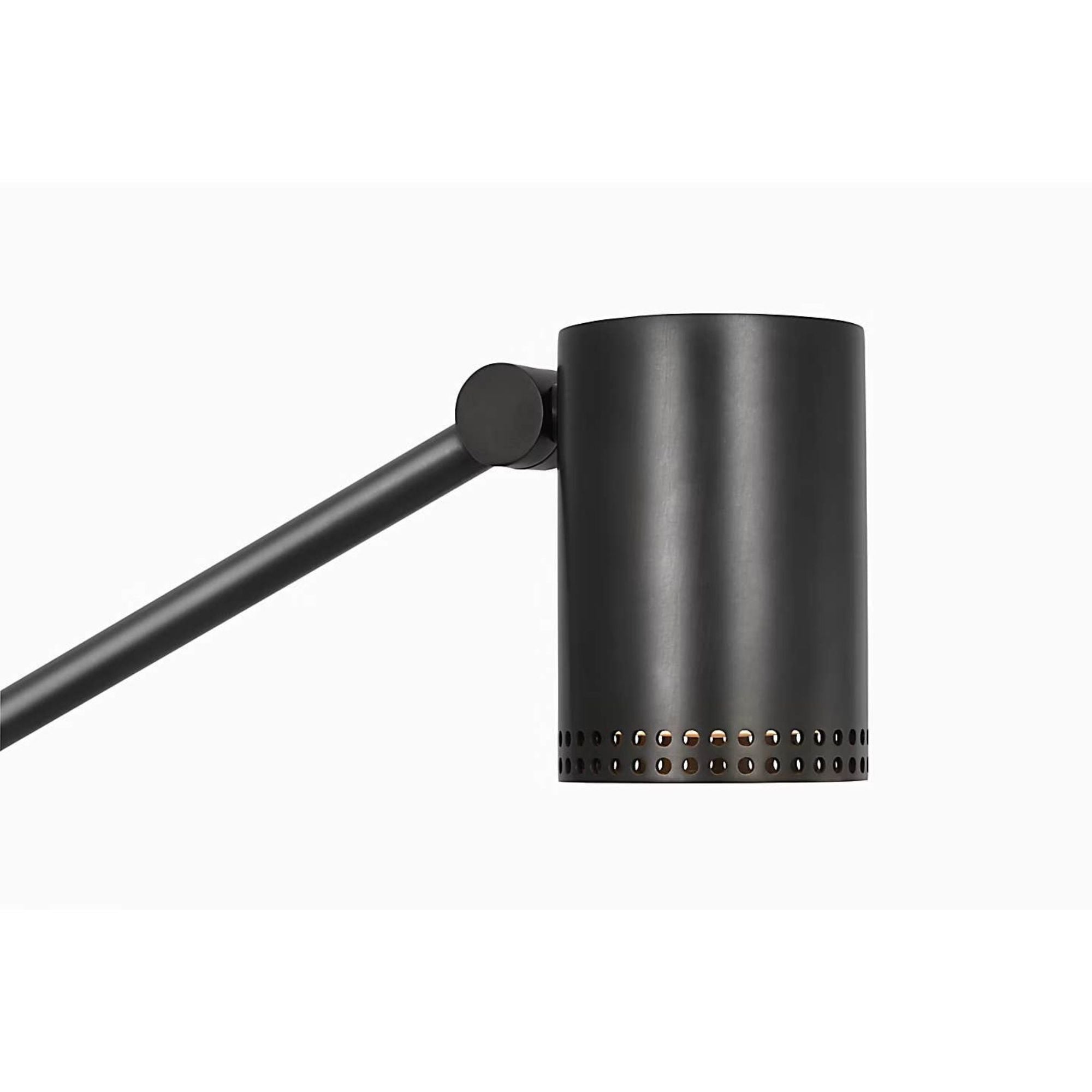 Kelly Wearstler Precision Articulating Table Lamp in Bronze with White Glass W5" x H19.5" - 30.25" x E17.25" - 21.25"