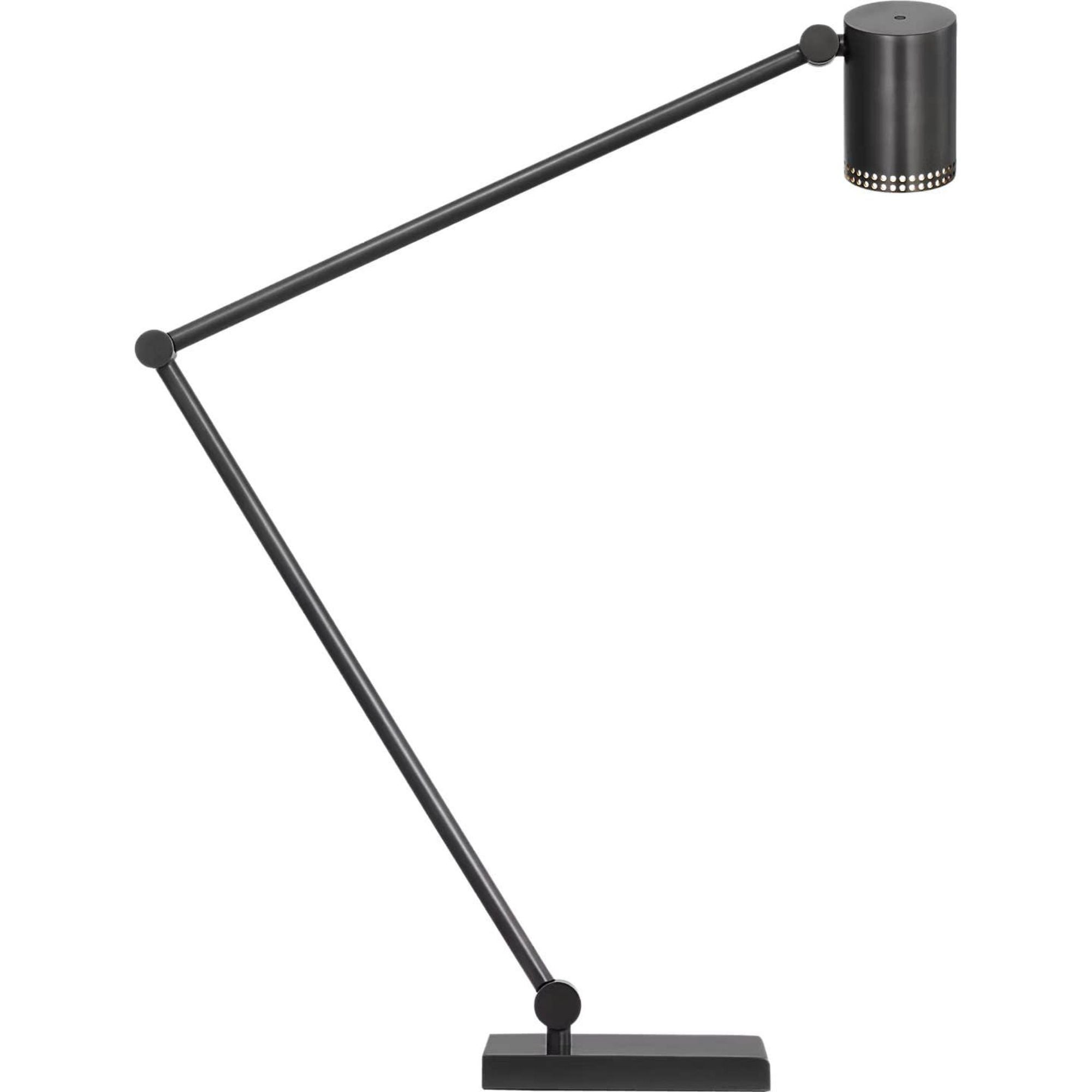 Kelly Wearstler Precision Articulating Table Lamp in Bronze with White Glass W5" x H19.5" - 30.25" x E17.25" - 21.25"