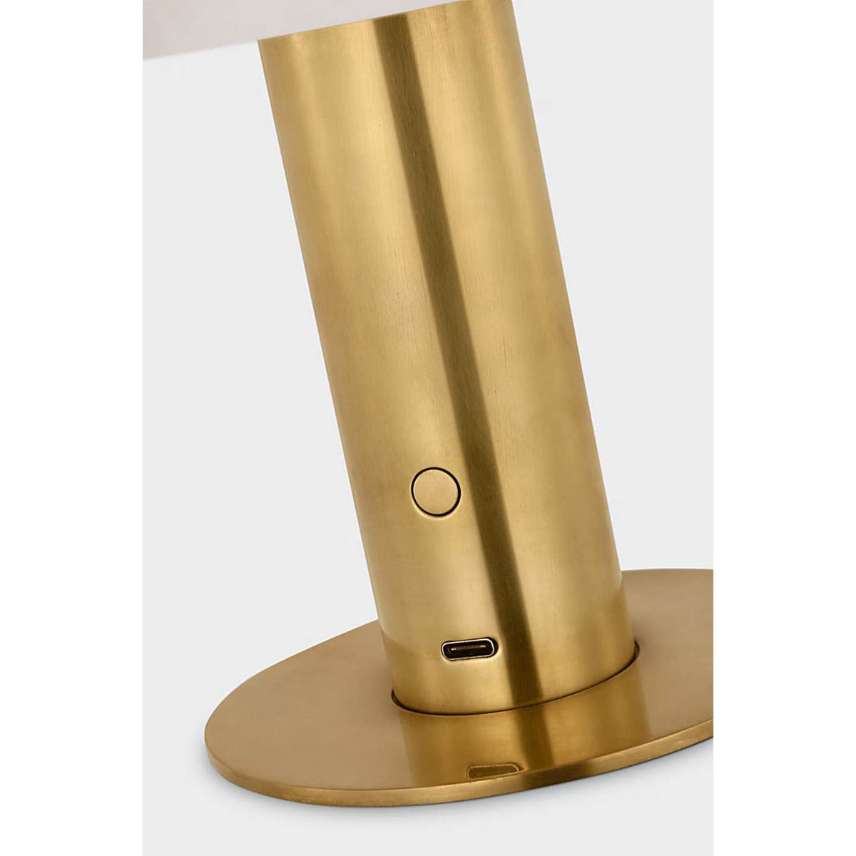 Kelly Wearstler Melange 8" Rechargeable Accent Lamp in Antique-Burnished Brass with Alabaster Shade W6" x H8"
