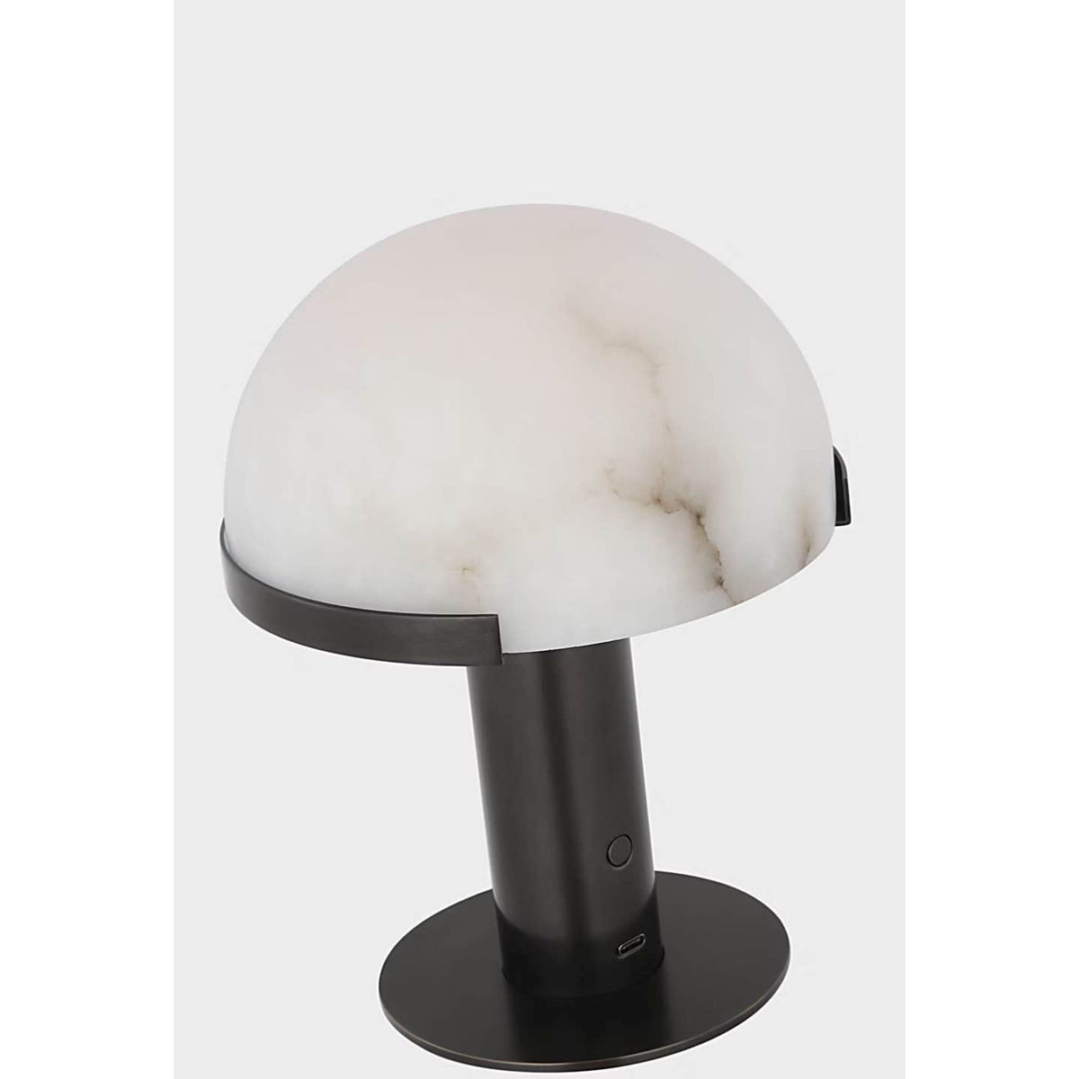 Kelly Wearstler Melange 8" Rechargeable Accent Lamp in Bronze with Alabaster Shade W6" x H8"