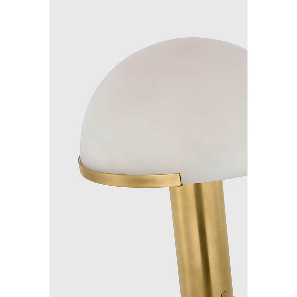 Kelly Wearstler Melange 12" Rechargeable Table Lamp in Antique-Burnished Brass with Alabaster Shade W9.25" x H12"