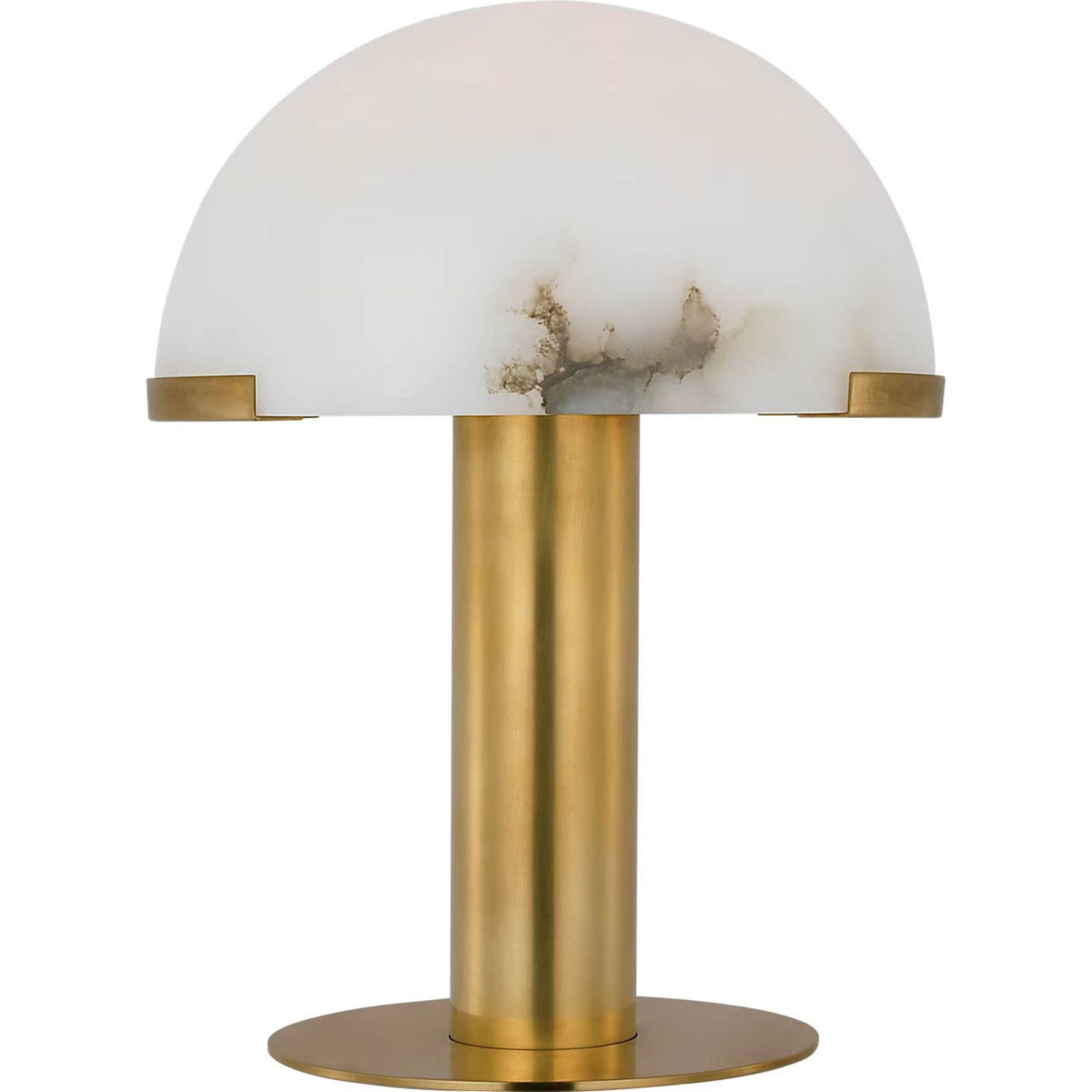Kelly Wearstler Melange 12" Rechargeable Table Lamp in Antique-Burnished Brass with Alabaster Shade W9.25" x H12"