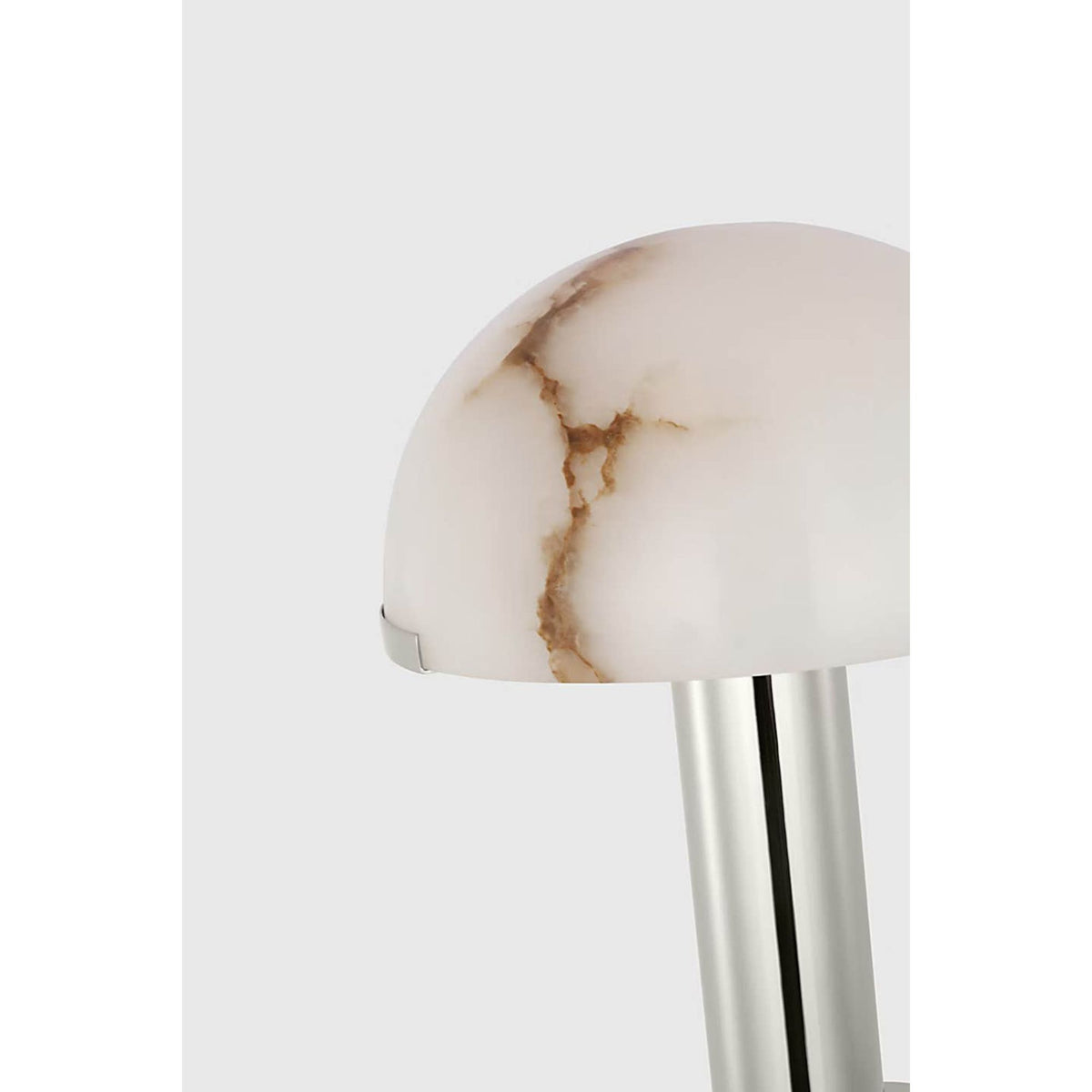 Kelly Wearstler Melange 12" Rechargeable Table Lamp in Polished Nickel with Alabaster Shade W9.25" x H12"