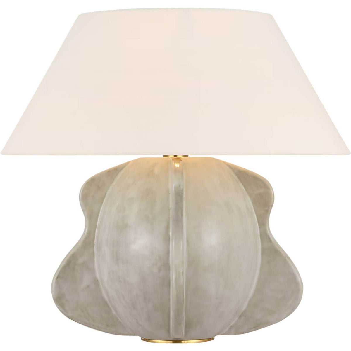 Kelly Wearstler Delmar 22" Table Lamp in Antiqued White with Linen Shade W23.75" x H22.25"