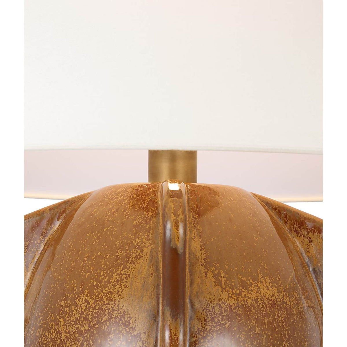 Kelly Wearstler Delmar 22" Table Lamp in Molten Amber with Linen Shade W23.75" x H22.25"