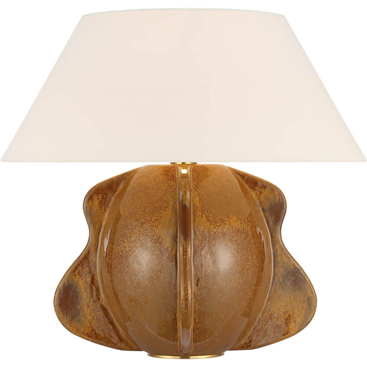 Kelly Wearstler Delmar 22" Table Lamp in Molten Amber with Linen Shade W23.75" x H22.25"