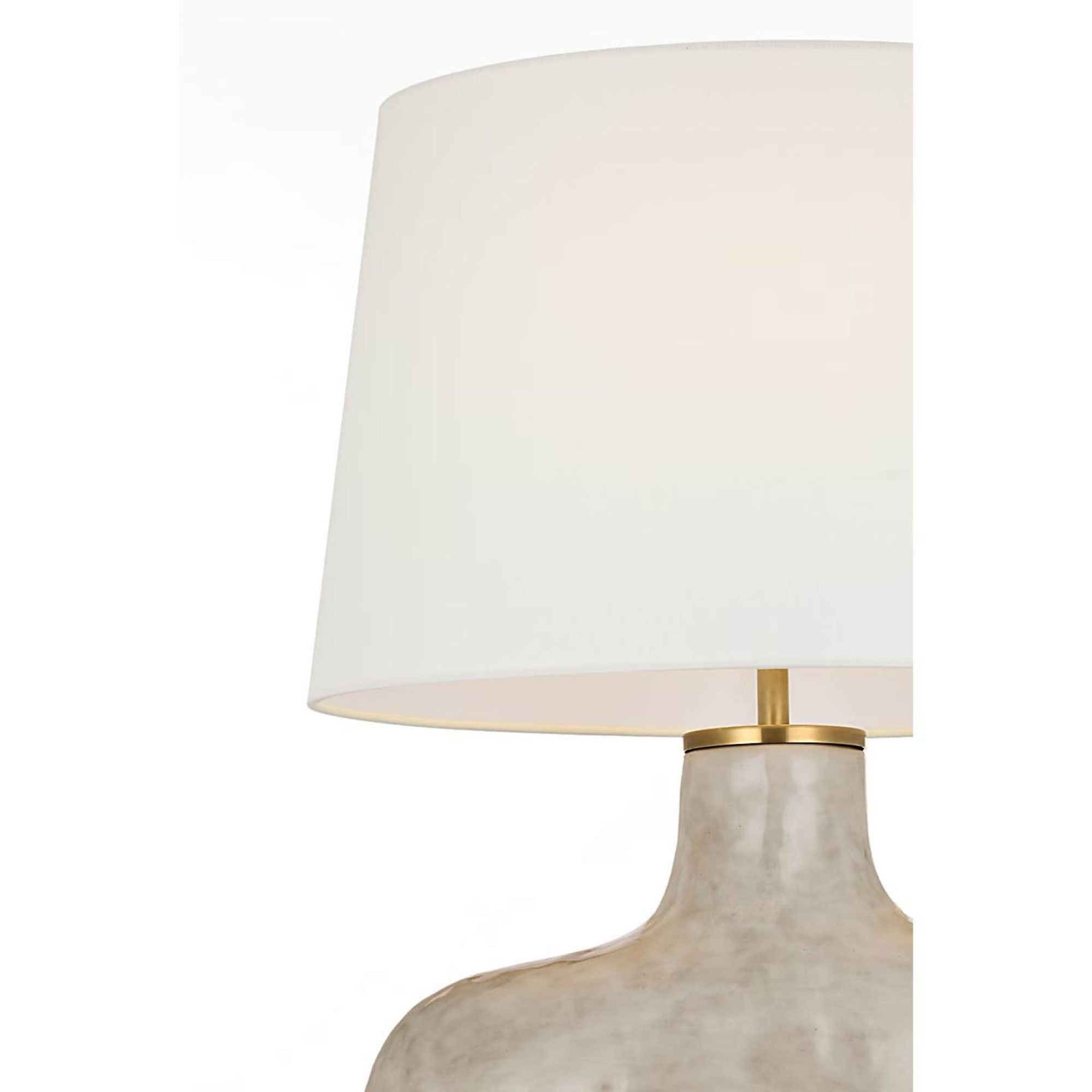 Kelly Wearstler Beton Medium Table Lamp in Antiqued White with Linen Shade W18.5" x H28.25"