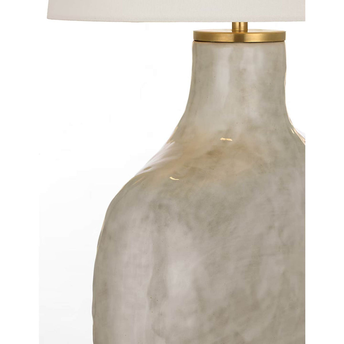 Kelly Wearstler Beton Medium Table Lamp in Antiqued White with Linen Shade W18.5" x H28.25"