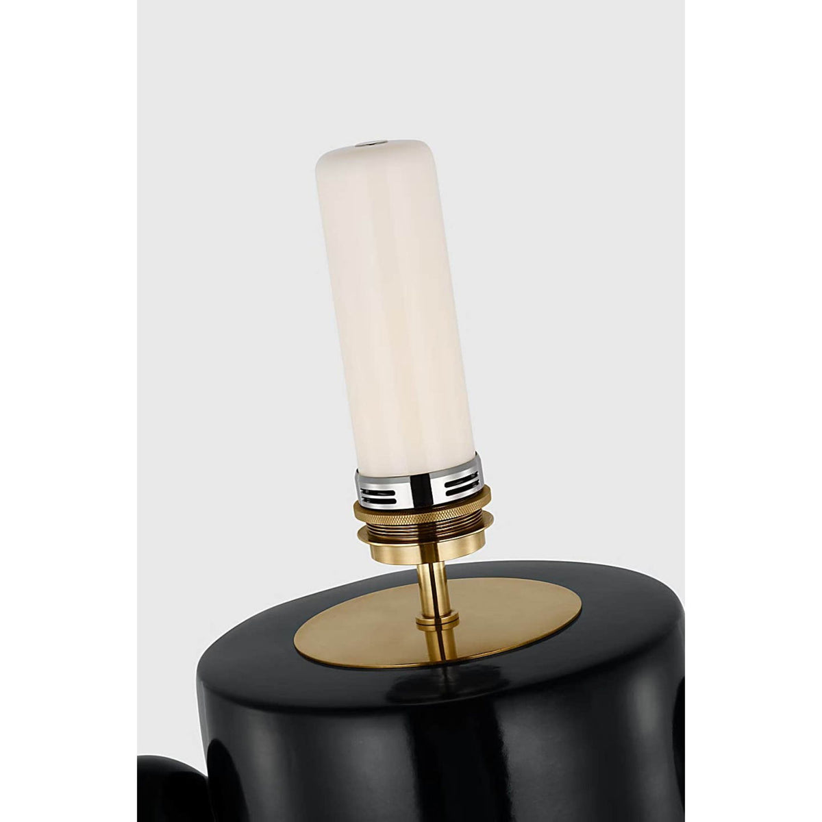 Kelly Wearstler Tiglia Tall Cordless Table Lamp in Black with Linen Shade W18.5" x H31"