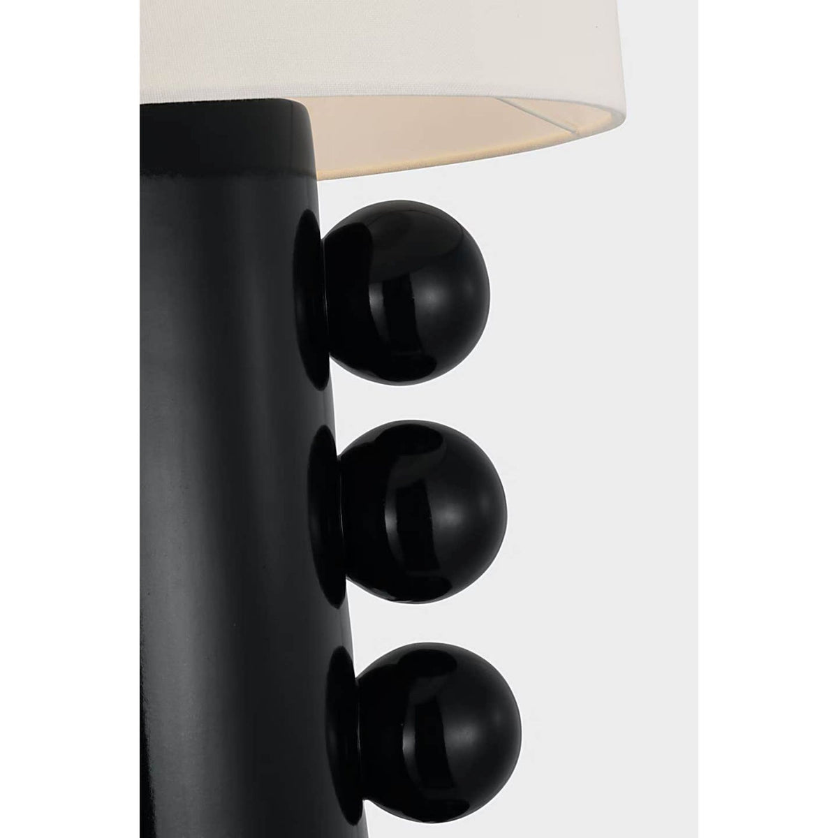 Kelly Wearstler Tiglia Tall Cordless Table Lamp in Black with Linen Shade W18.5" x H31"