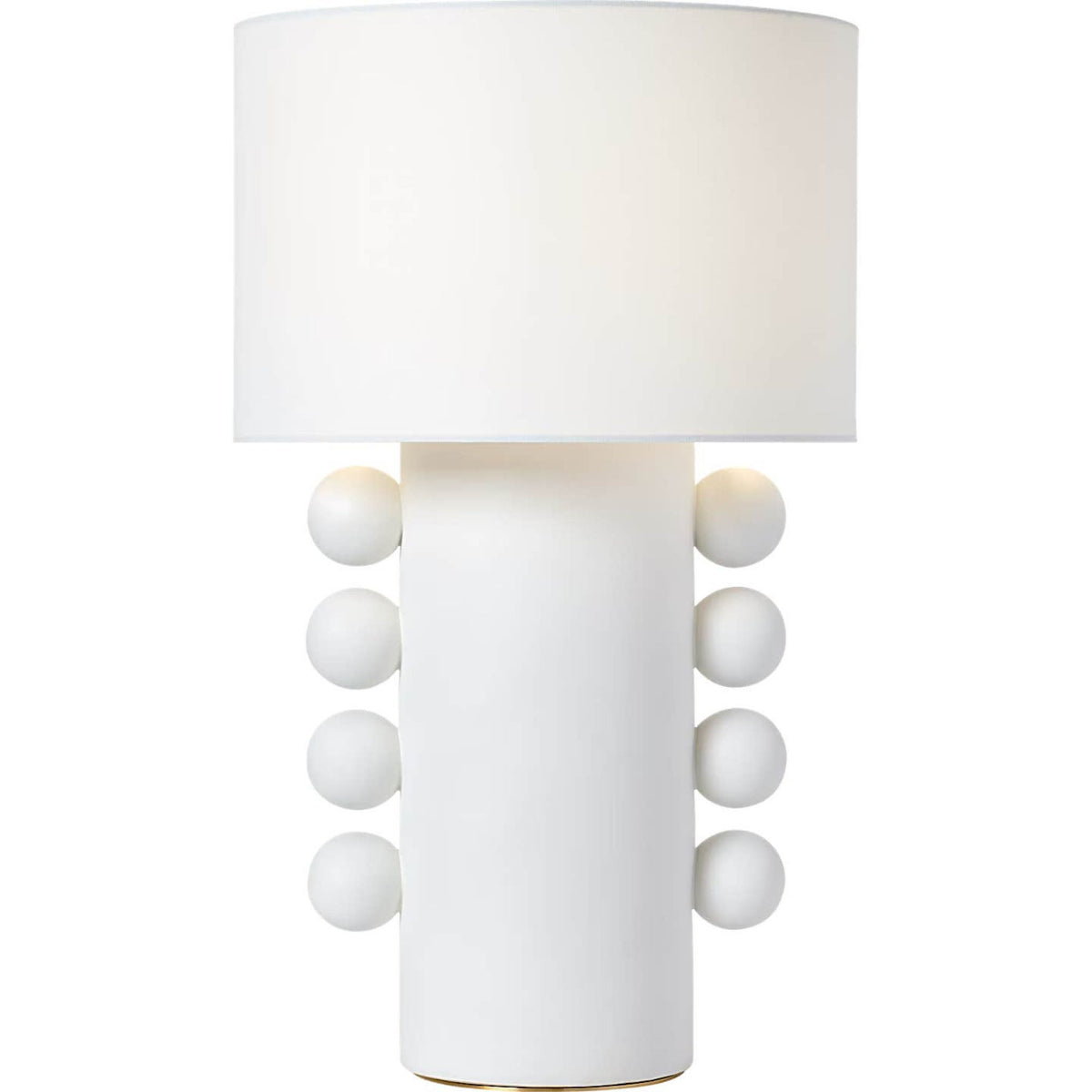 Kelly Wearstler Tiglia Tall Cordless Table Lamp in Plaster White with Linen Shade W18.5" x H31"