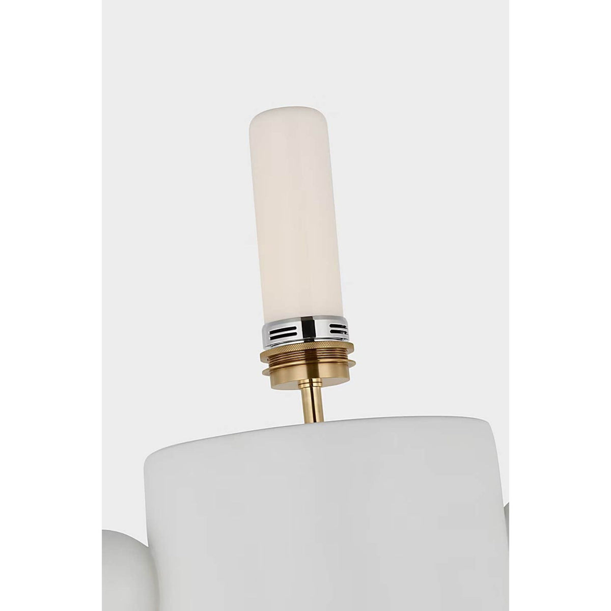 Kelly Wearstler Tiglia Tall Cordless Table Lamp in Plaster White with Linen Shade W18.5" x H31"