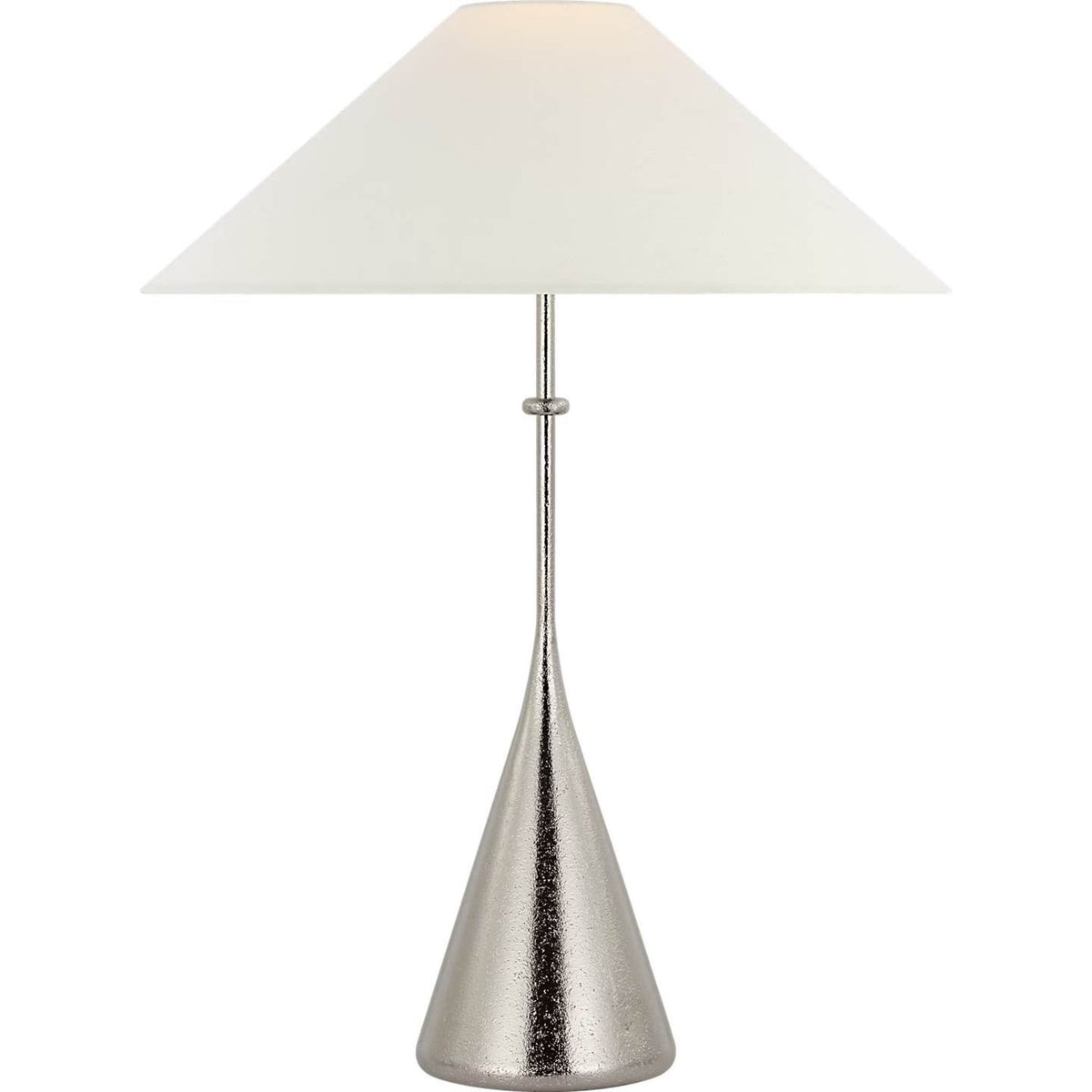 Kelly Wearstler Zealous 30" Table Lamp in Museum Nickel with Linen Shade W23" x H30"