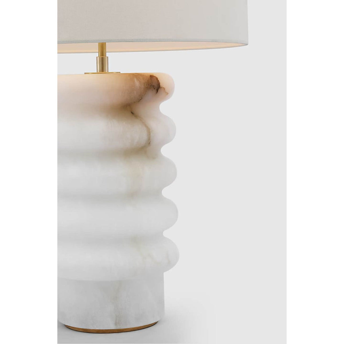 Kelly Wearstler Onda Medium Table Lamp in Alabaster with Linen Shade W17.5" x H28.75"