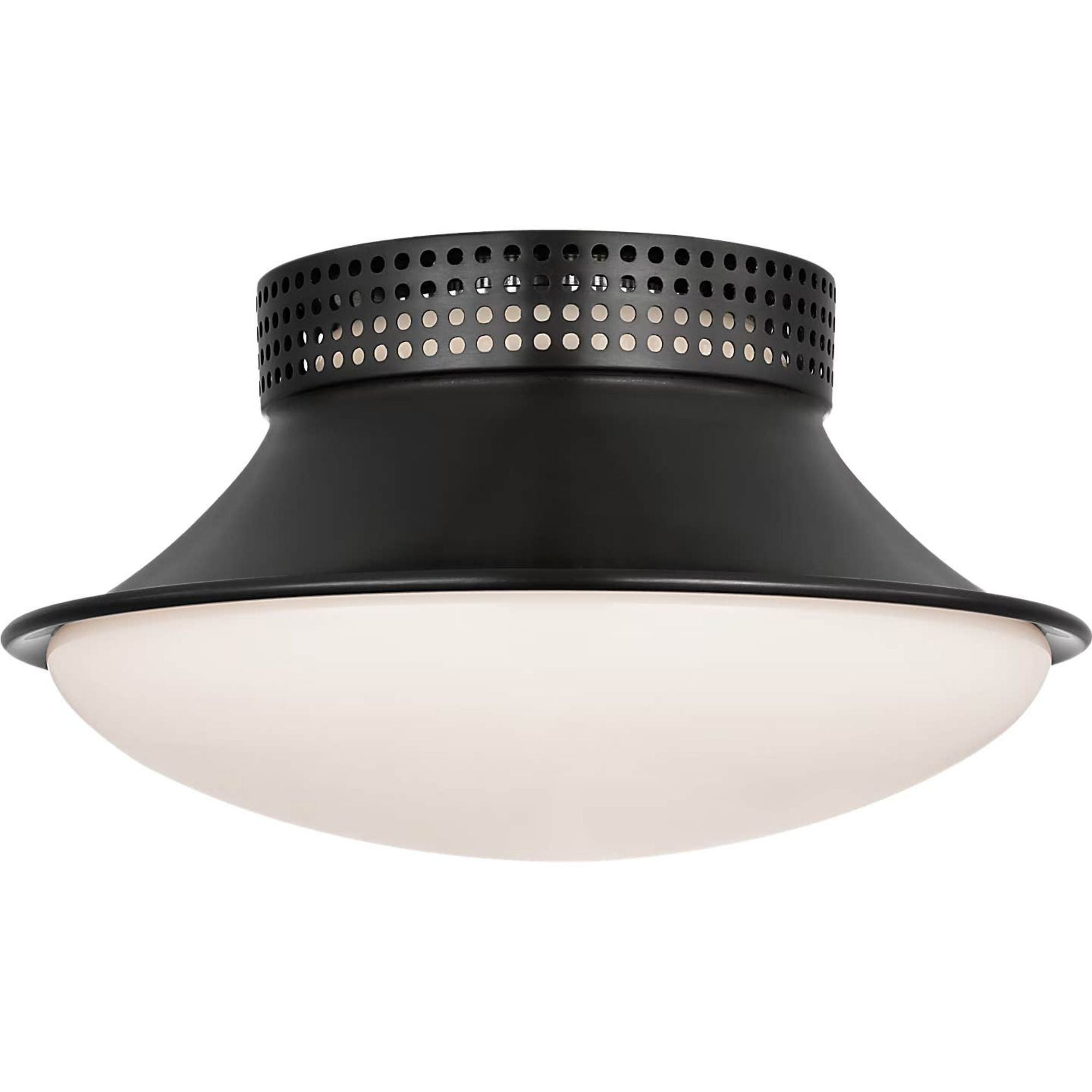 Kelly Wearstler Precision 9" Downlight Flush Mount in Bronze with White Glass W8.5" x H4.5"