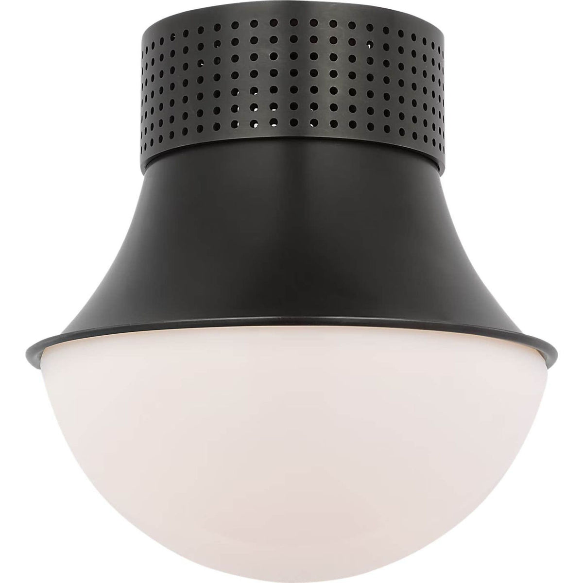 Kelly Wearstler Precision 9" Flush Mount in Bronze with White Glass W8.75" x H9"