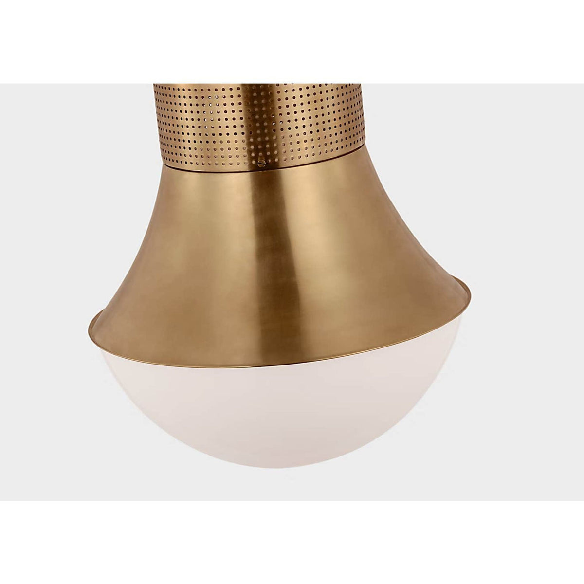 Kelly Wearstler Precision 17" Flush Mount in Antique-Burnished Brass with White Glass W17" x H17.75"