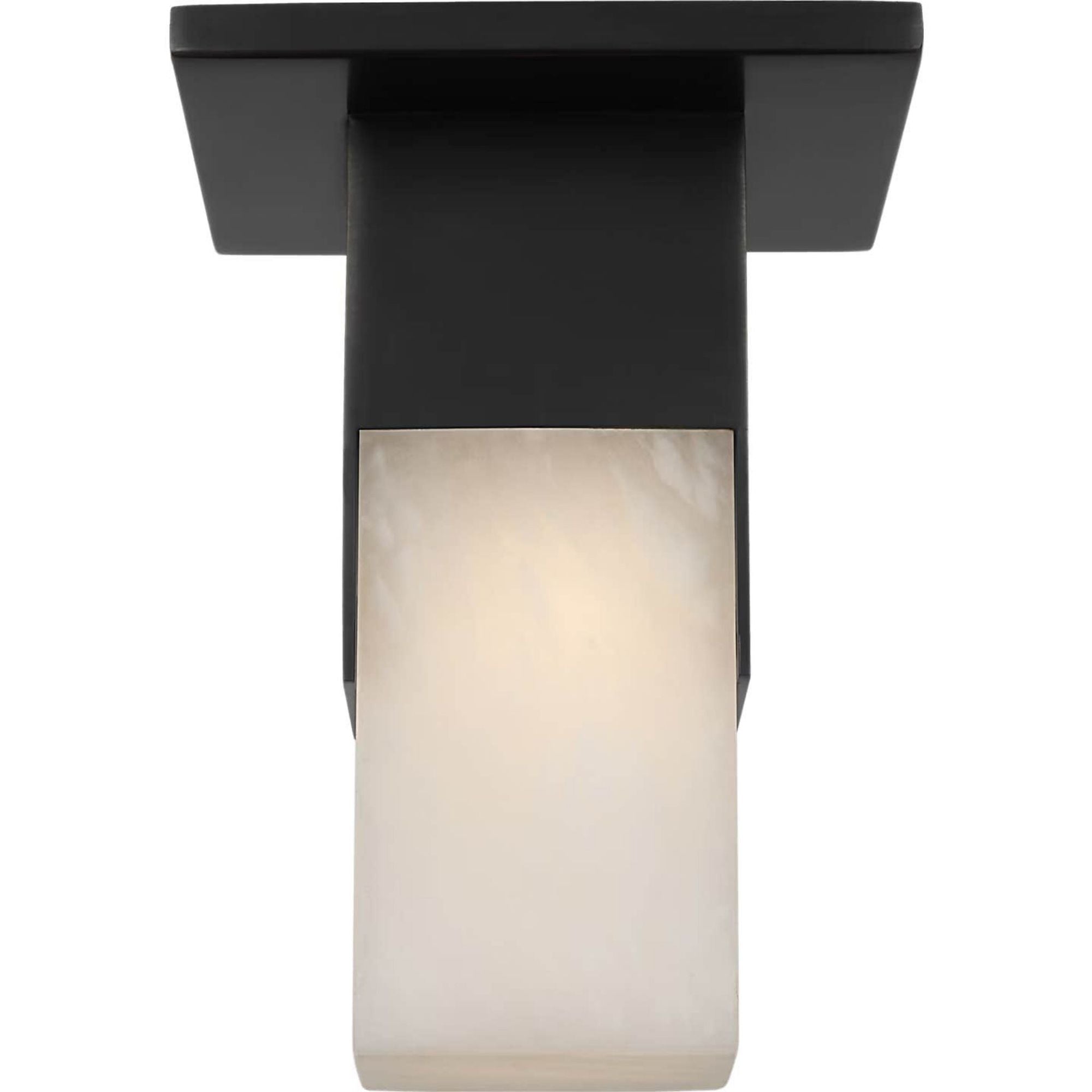 Kelly Wearstler Covet Short Monopoint Flush Mount in Bronze with Alabaster W2.25" x H5.5"