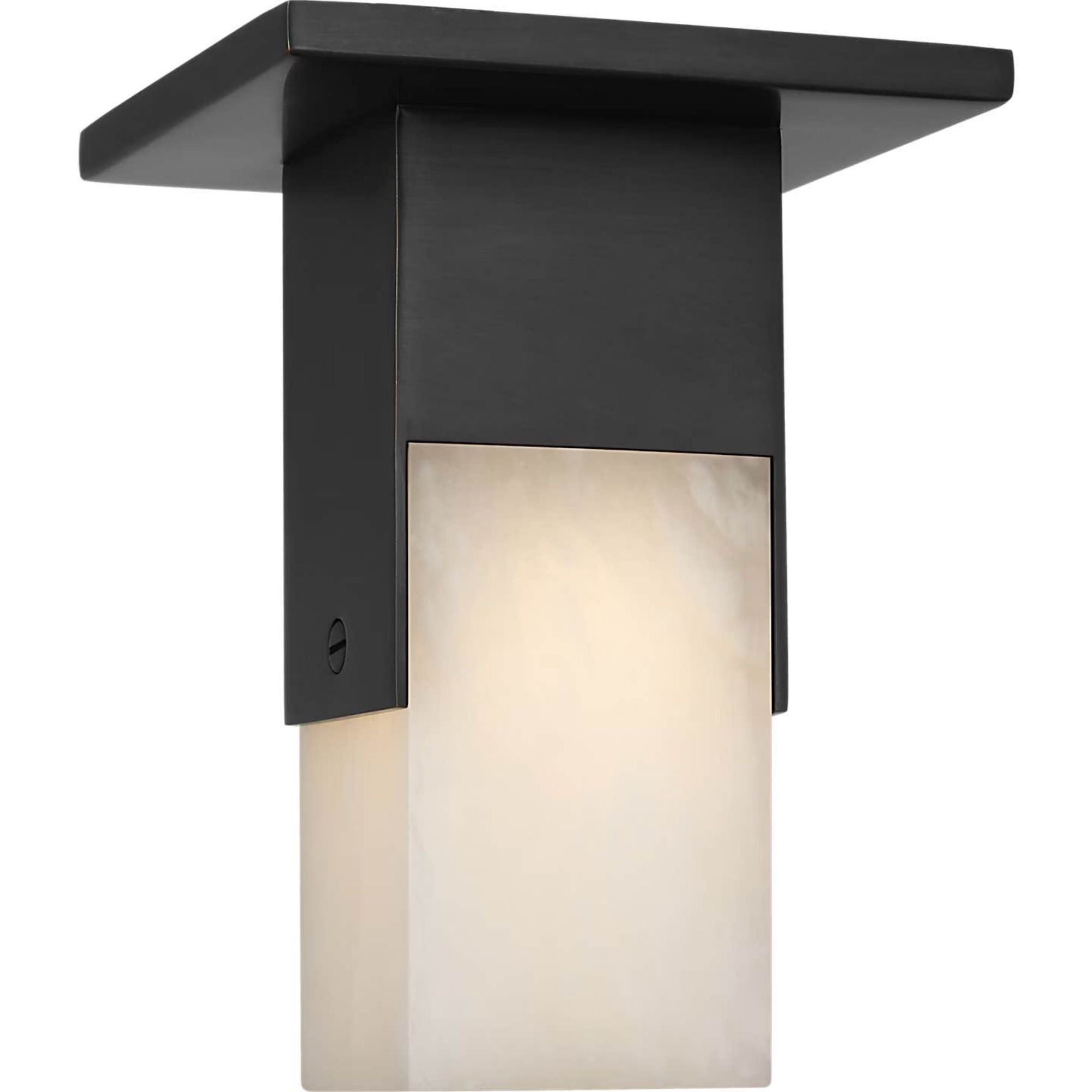 Kelly Wearstler Covet Short Monopoint Flush Mount in Bronze with Alabaster W2.25" x H5.5"
