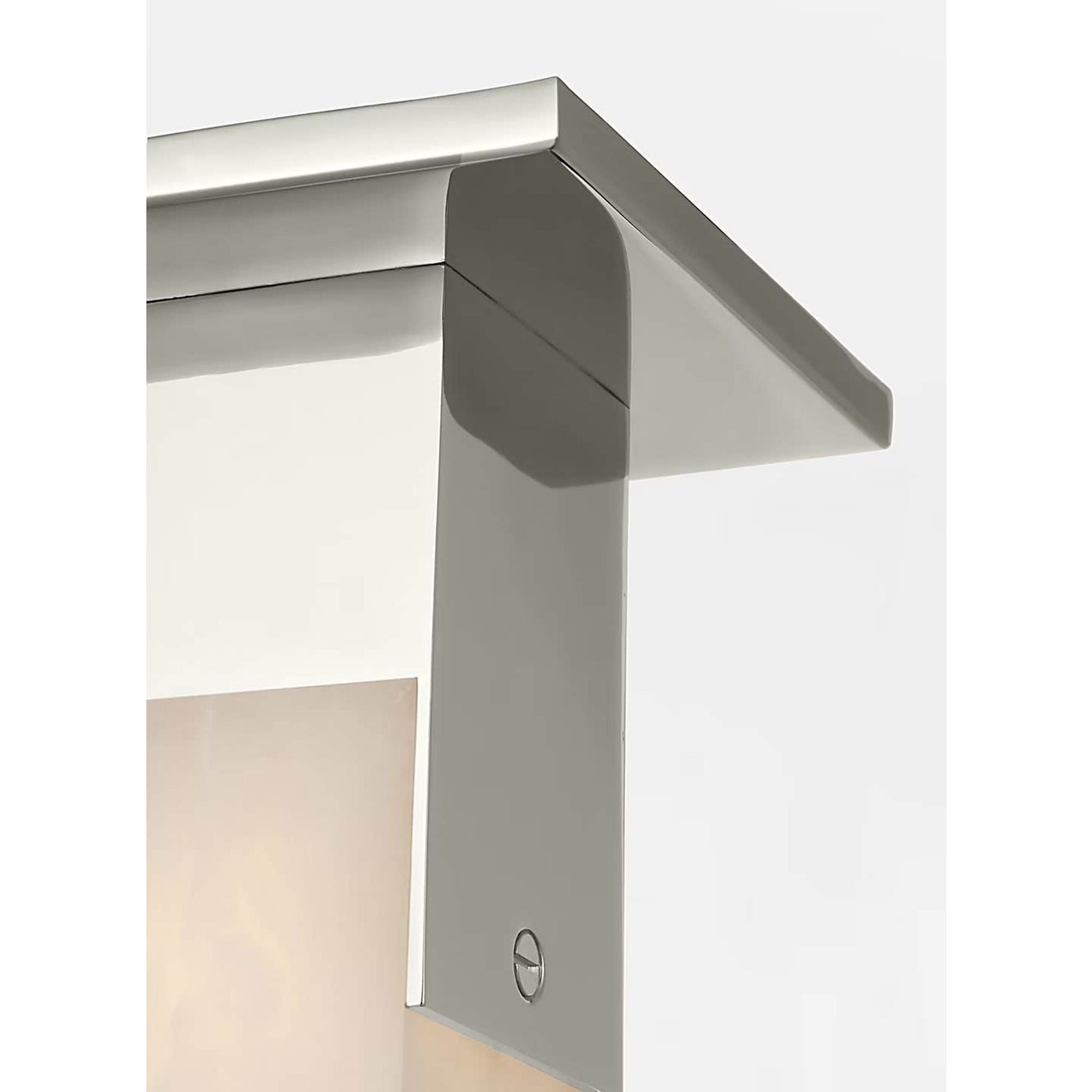 Kelly Wearstler Covet Short Monopoint Flush Mount in Polished Nickel with Alabaster W2.25" x H5.5"
