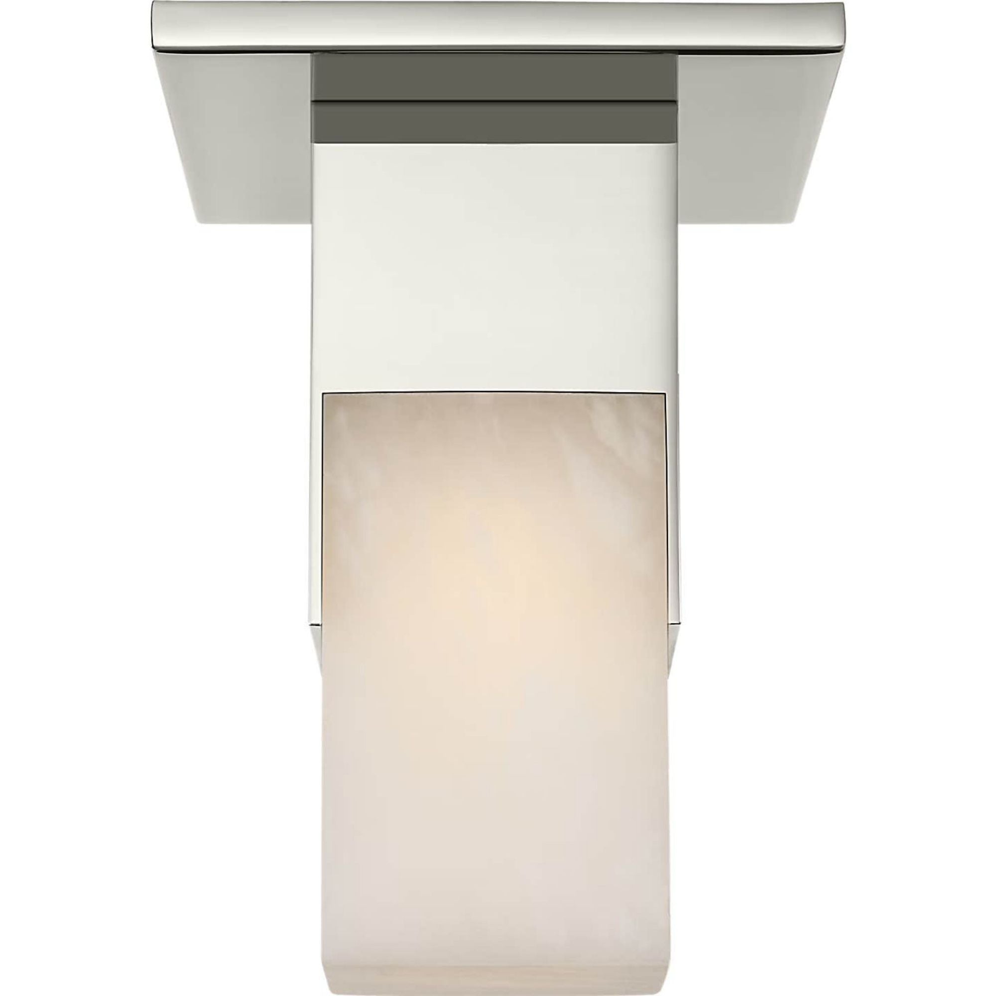 Kelly Wearstler Covet Short Monopoint Flush Mount in Polished Nickel with Alabaster W2.25" x H5.5"