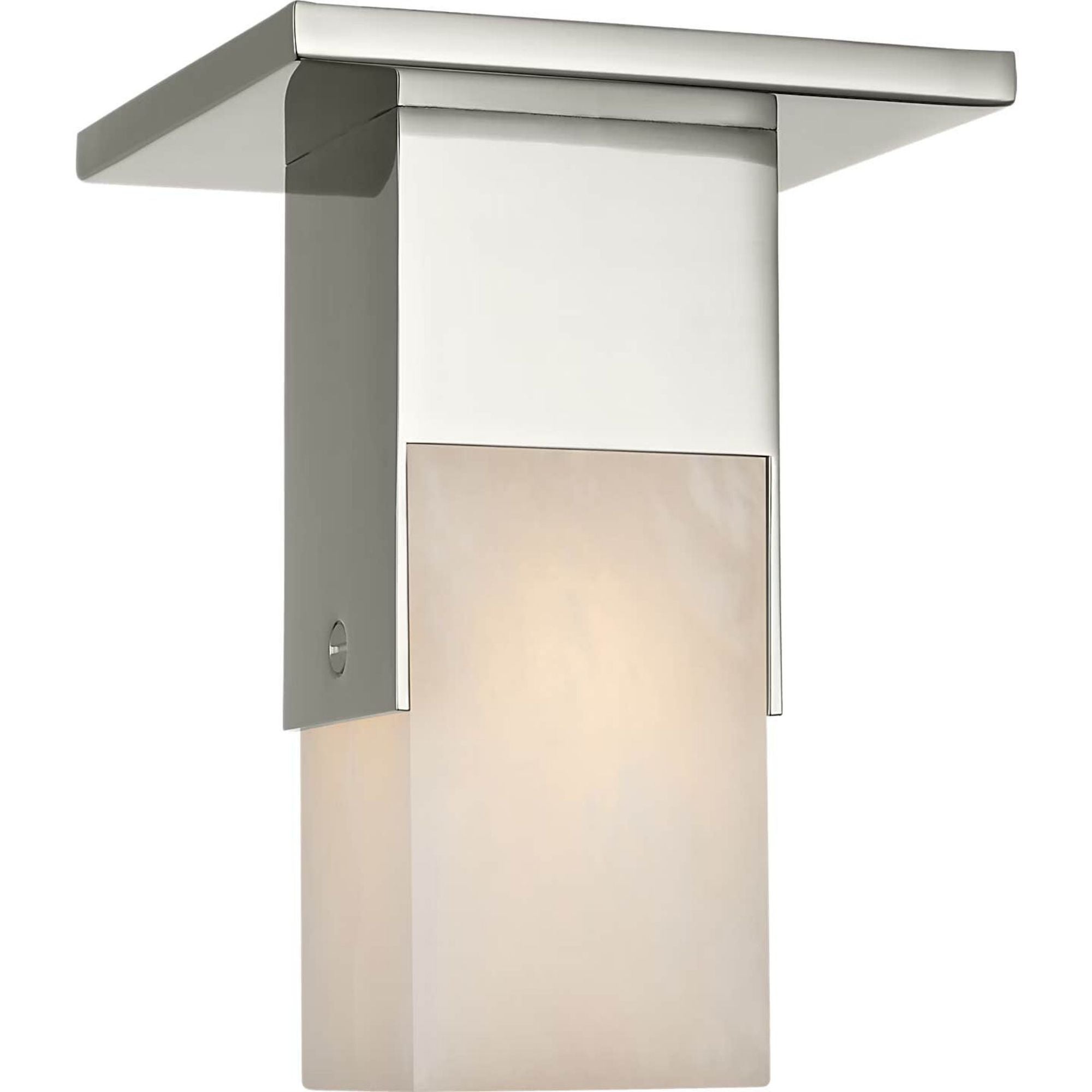 Kelly Wearstler Covet Short Monopoint Flush Mount in Polished Nickel with Alabaster W2.25" x H5.5"