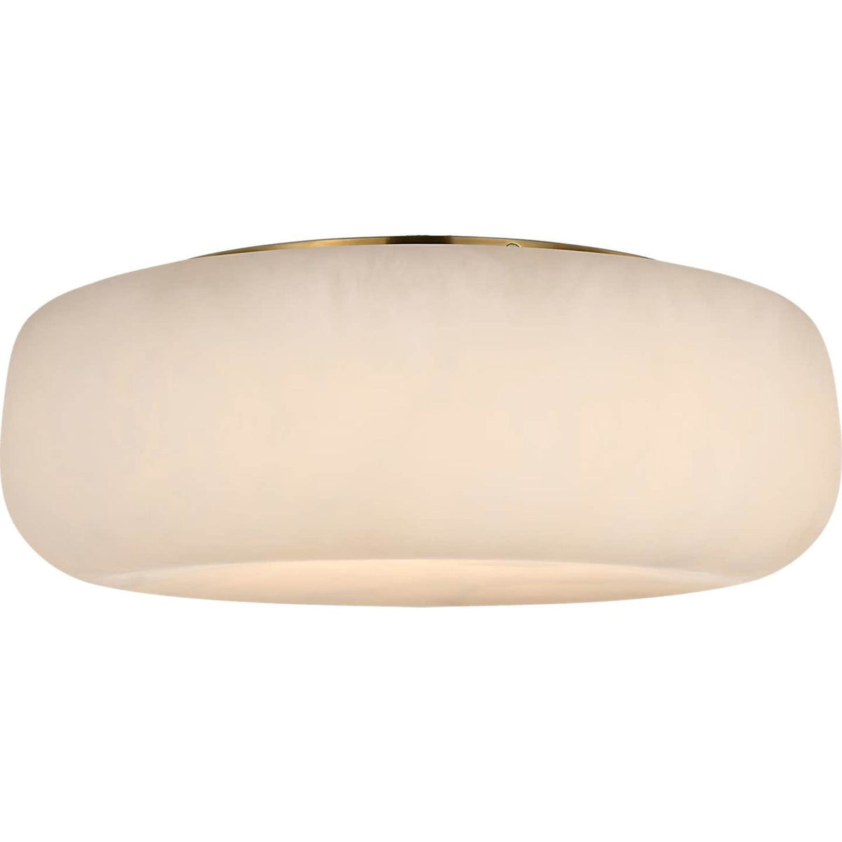 Kelly Wearstler Formosa 17" Flush Mount in Alabaster and Antique-Burnished Brass W17" x H5.75"