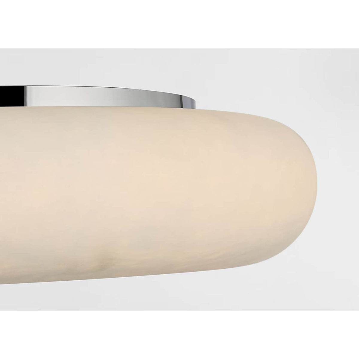 Kelly Wearstler Formosa 22" Flush Mount in Alabaster and Polished Nickel W22" x H4.25"