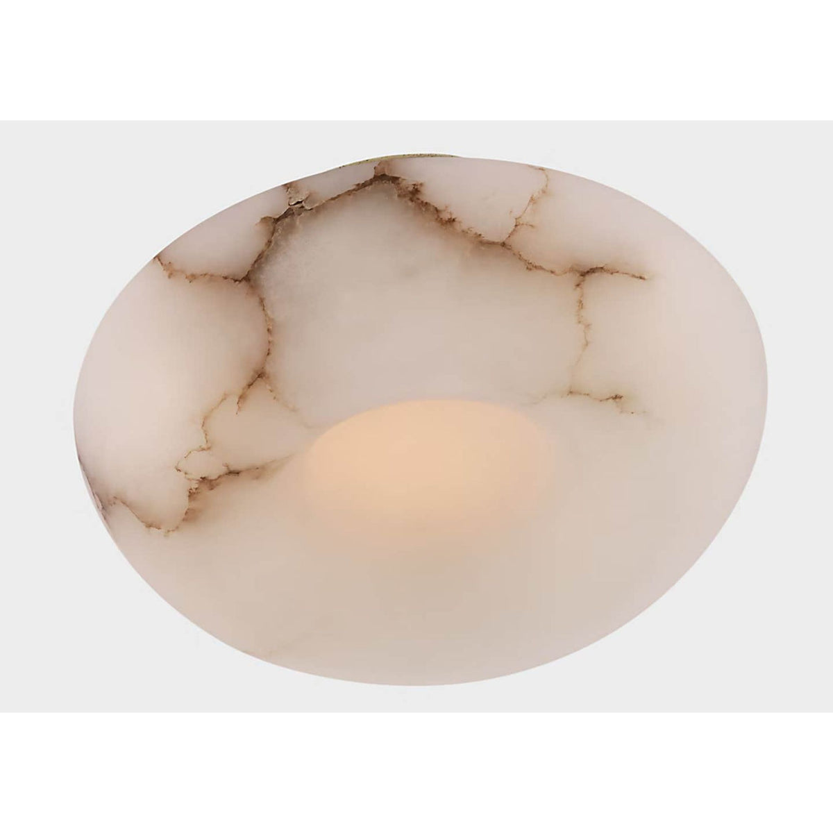 Kelly Wearstler Cappello 6" Flush Mount in Alabaster and Antique-Burnished Brass W6" x H2.75"