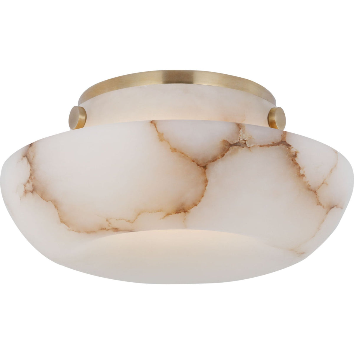 Kelly Wearstler Cappello 6" Flush Mount in Alabaster and Antique-Burnished Brass W6" x H2.75"