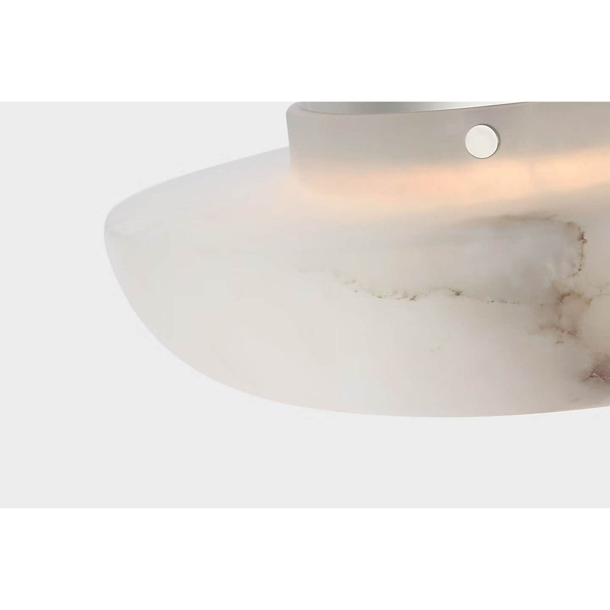 Kelly Wearstler Cappello 12" Flush Mount in Alabaster and Polished Nickel W12" x H3.75"
